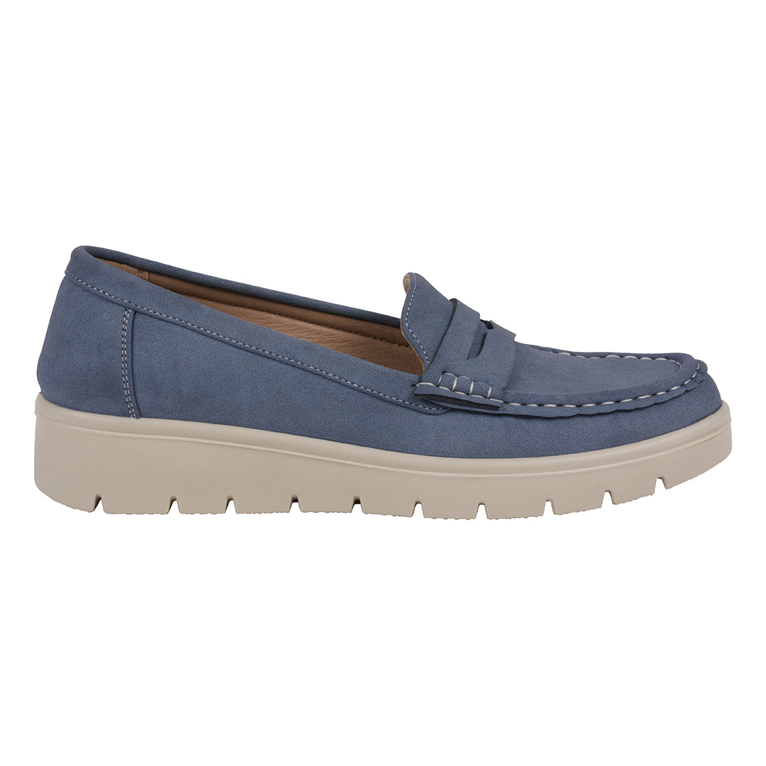 GC Shoes Women's Fallon Blue Penny SlipOn Loafer Flats