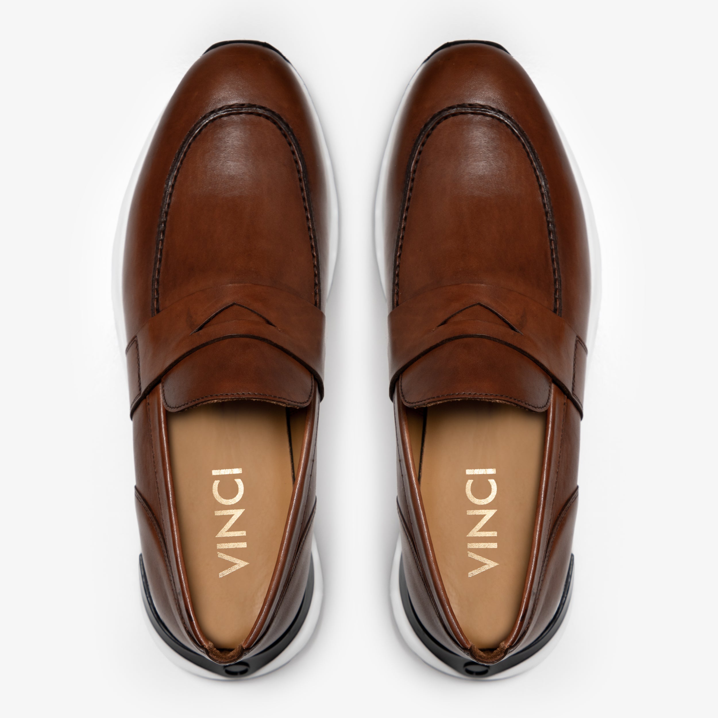 Vinci Leather Shoes The Lara Tan Leather Men Sneaker