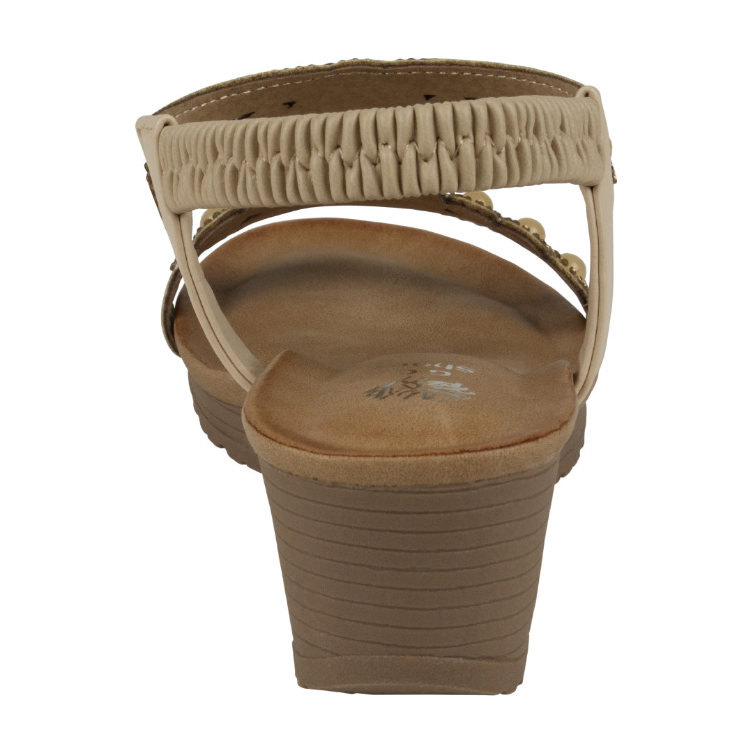 GC Shoes Women's Fiah Natural Woven Wedge Sandals