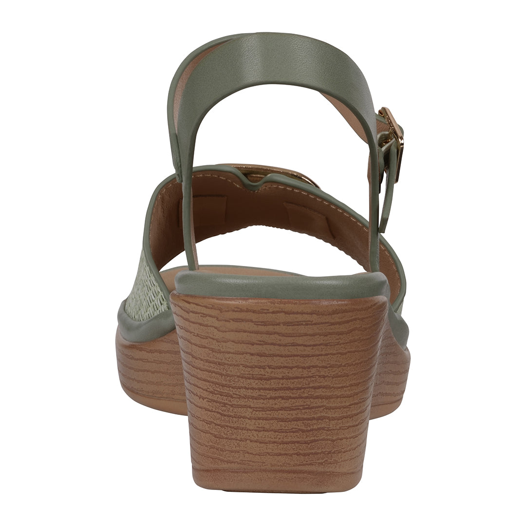 GC Shoes Women's Fia Mint Woven Wedge Sandals