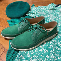 Thumbnail for Johnny Famous Bally Style Park West Men's Green Leather and Suede Low Tops, a versatile and stylish footwear option for men