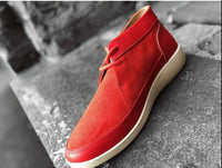 Thumbnail for Johnny Famous Bally Style Central Park Men's Red High Tops for Casual and Sporty Look