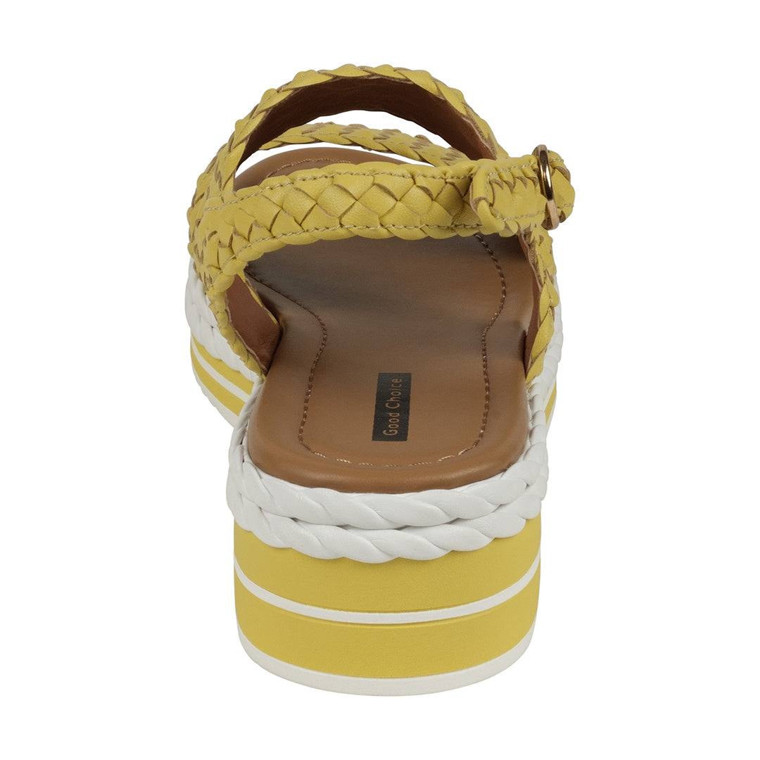 GC Shoes Gallant Mustard Double Band Slingback Platform Sandals