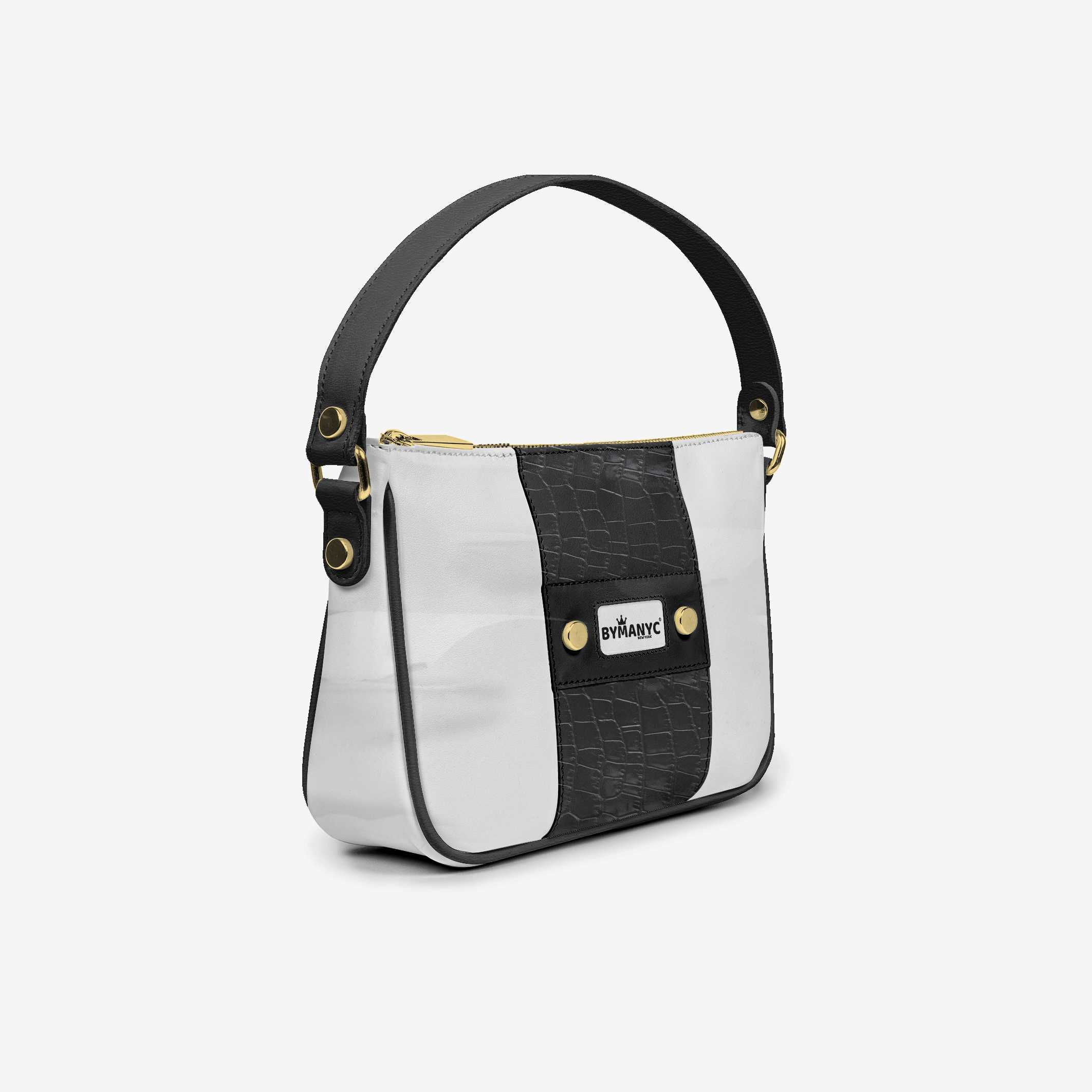 Handbag BYMANYC ® New York – Couture Vegan Vertical Band in Midnight Gold