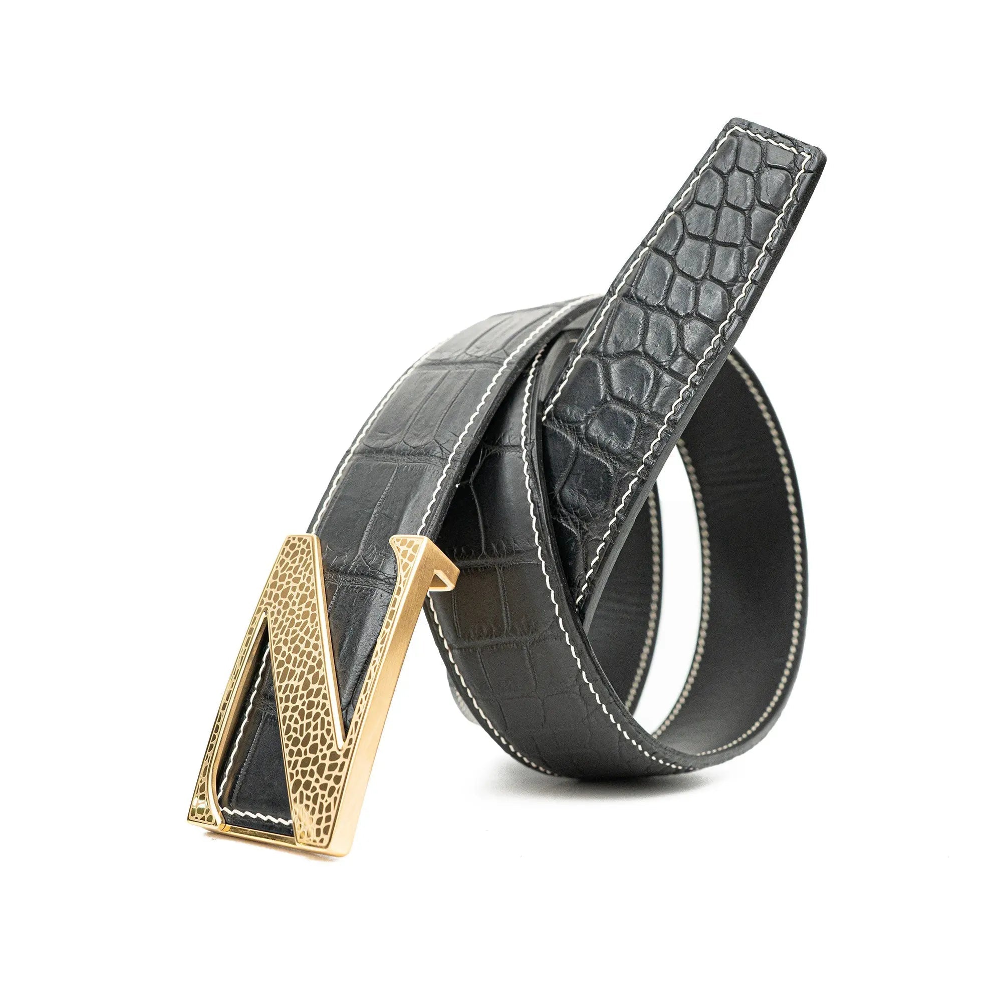 DIVINCH Handcrafted Dress Belt Alligator Leather DVG128