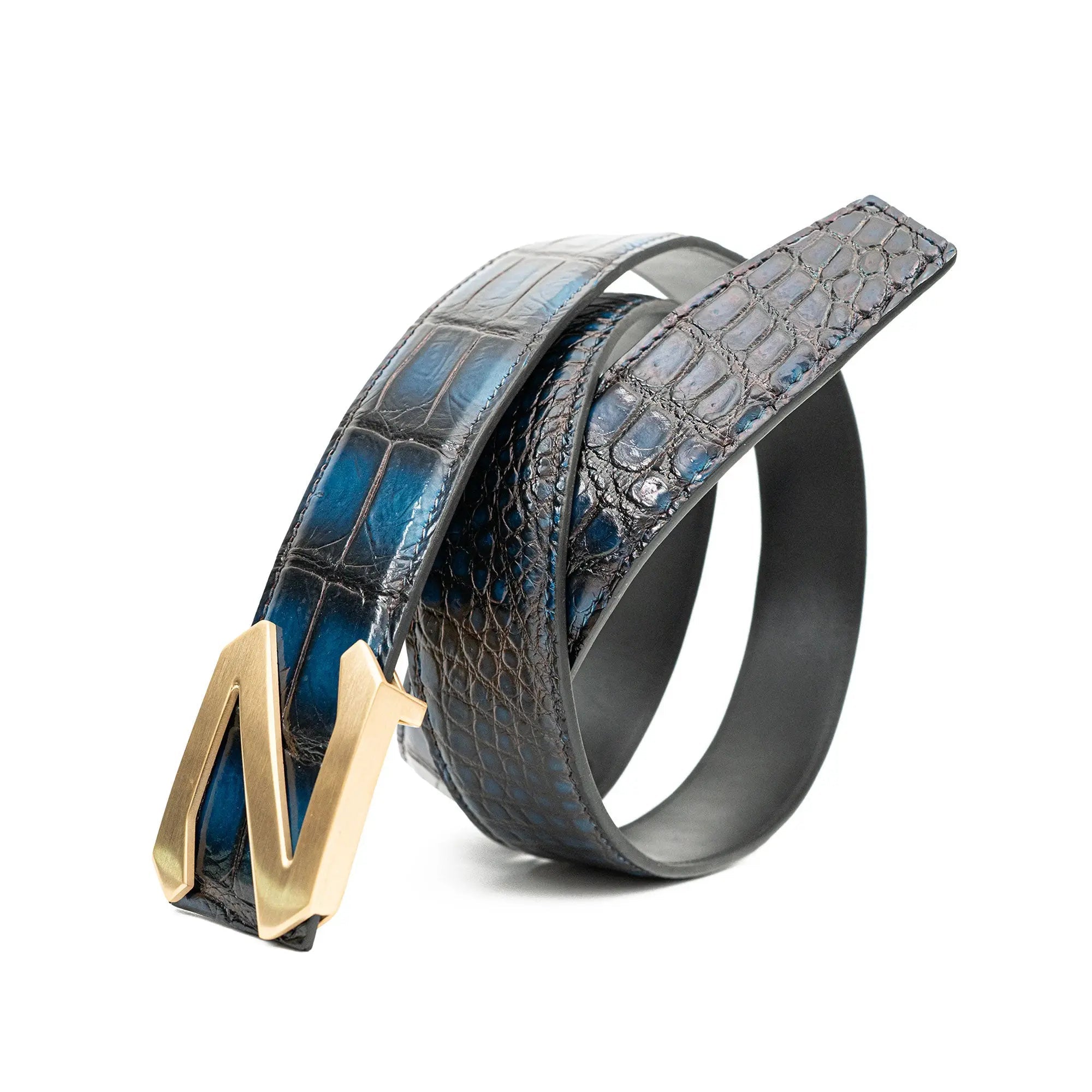 Divinch Handcrafted Alligator Leather Dress Belt Patina DVG205