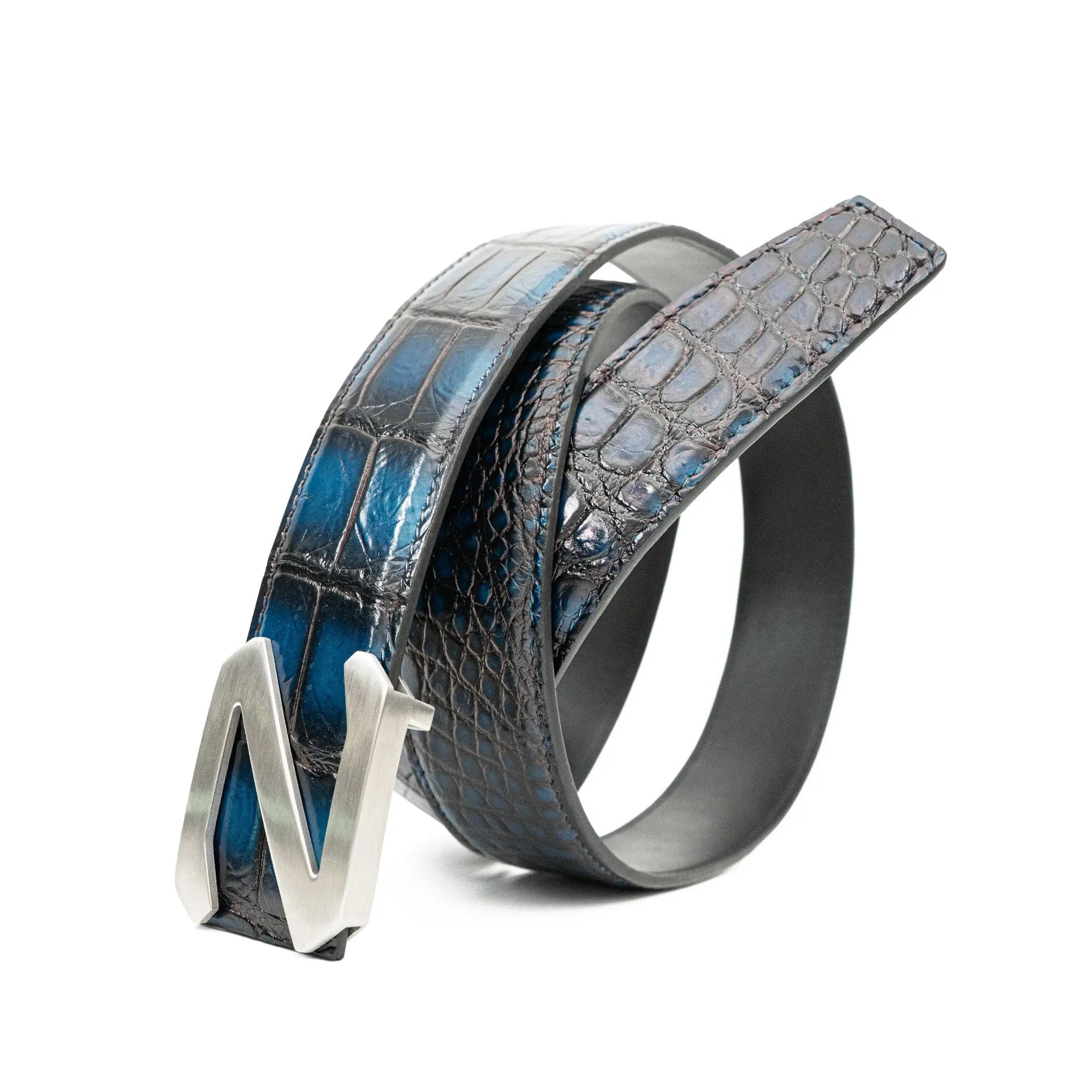 Divinch Handcrafted Alligator Leather Dress Belt Patina DVG205