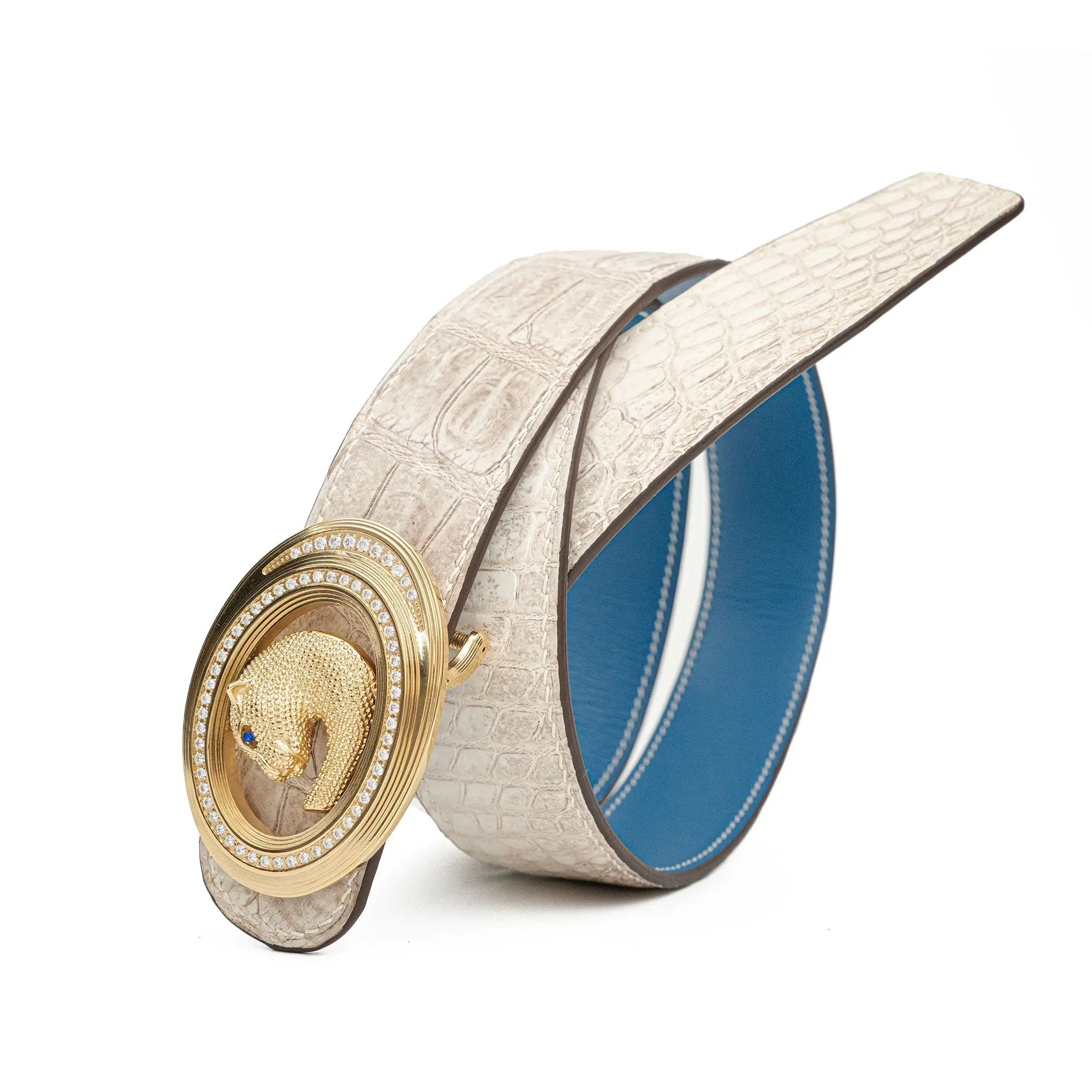 DIVINCH Handcrafted Patina Belt Alligator Leather DVG366