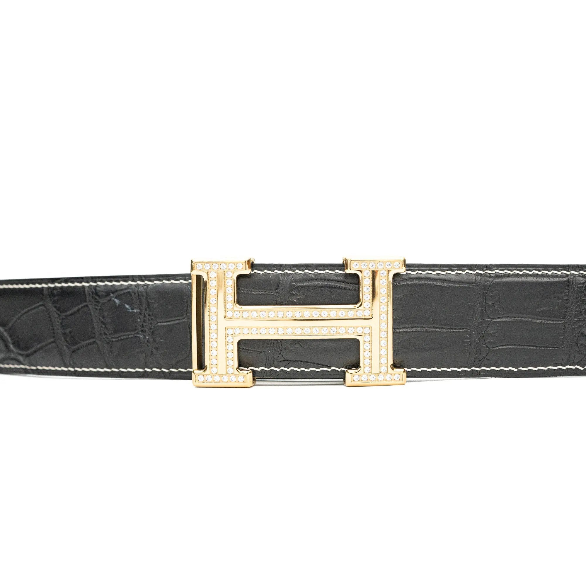 DIVINCH Alligator Leather Belt Patina Handcrafted DVG59