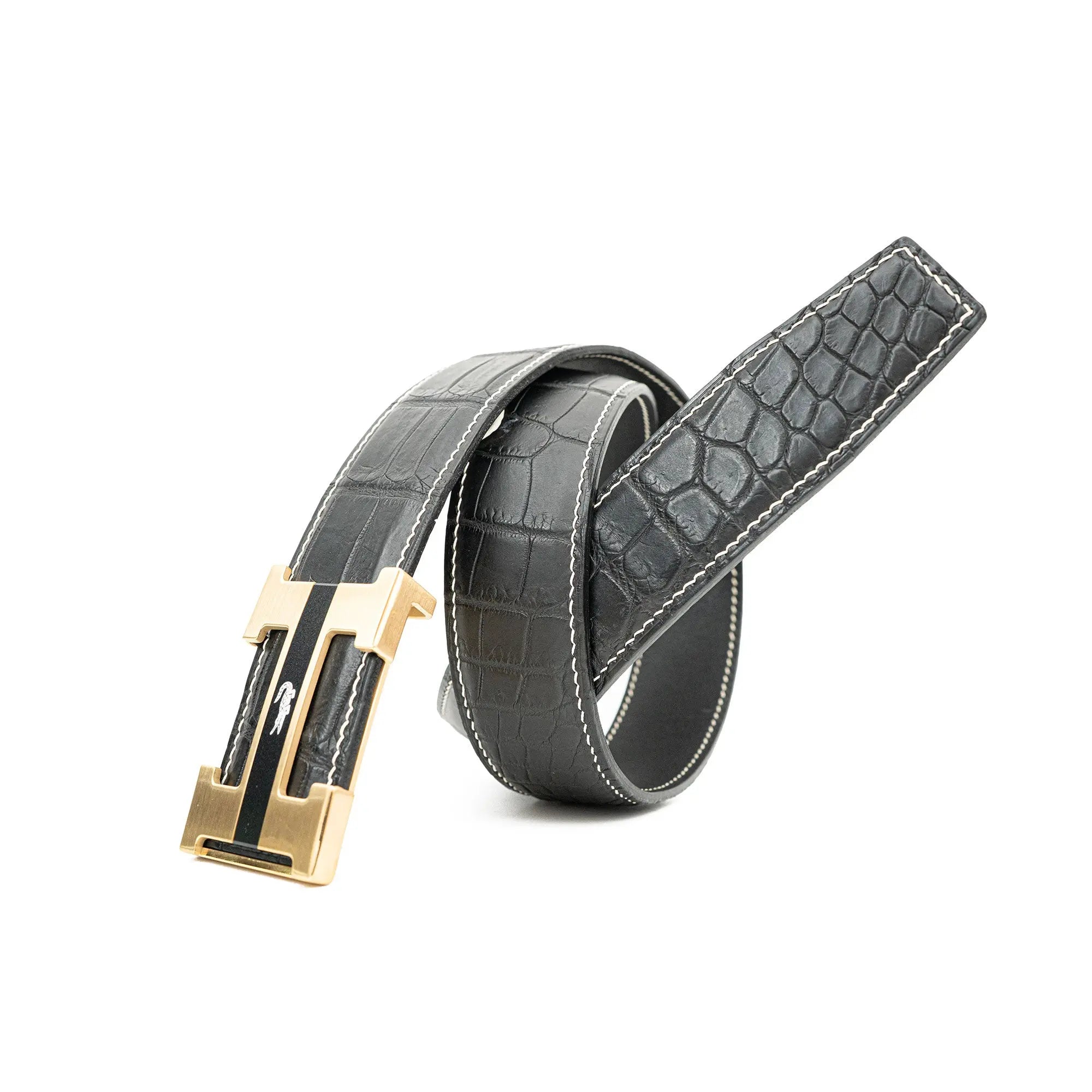 DIVINCH Handcrafted Alligator Leather Dress Belt Premium DVG93