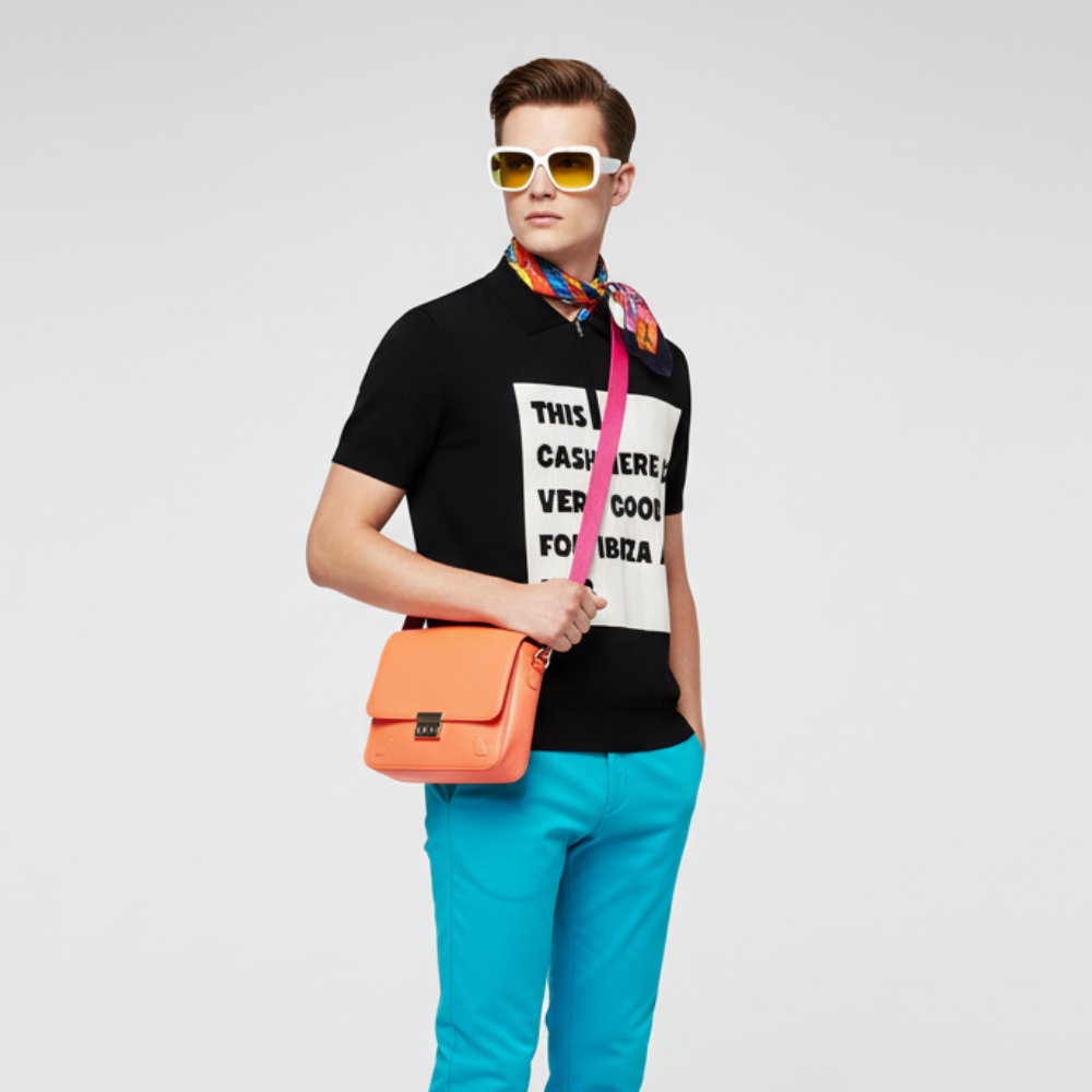 Ibiza Nights Two Tone Half Zip Cashmere Polo Cashmere