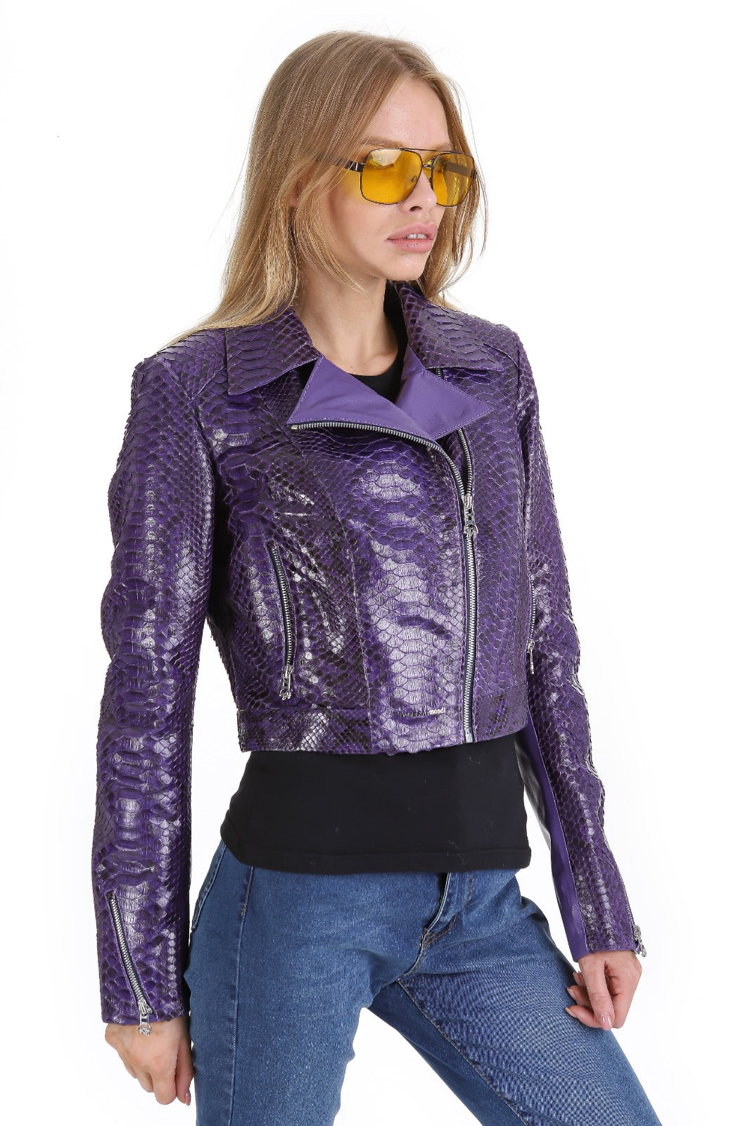 The Rubert Purple Pyht Leather Women Jacket