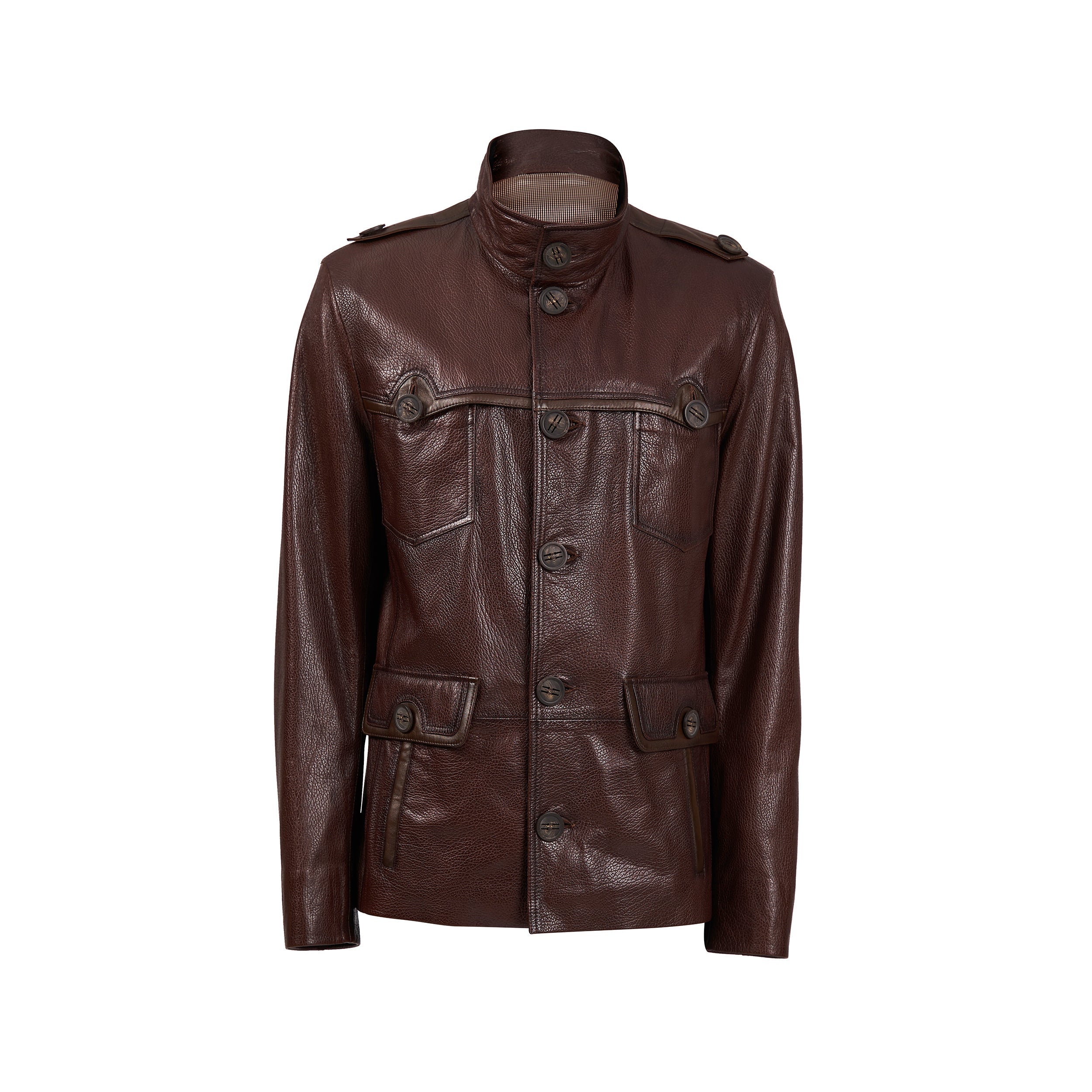 The Montclair Brown Men Leather Jacket