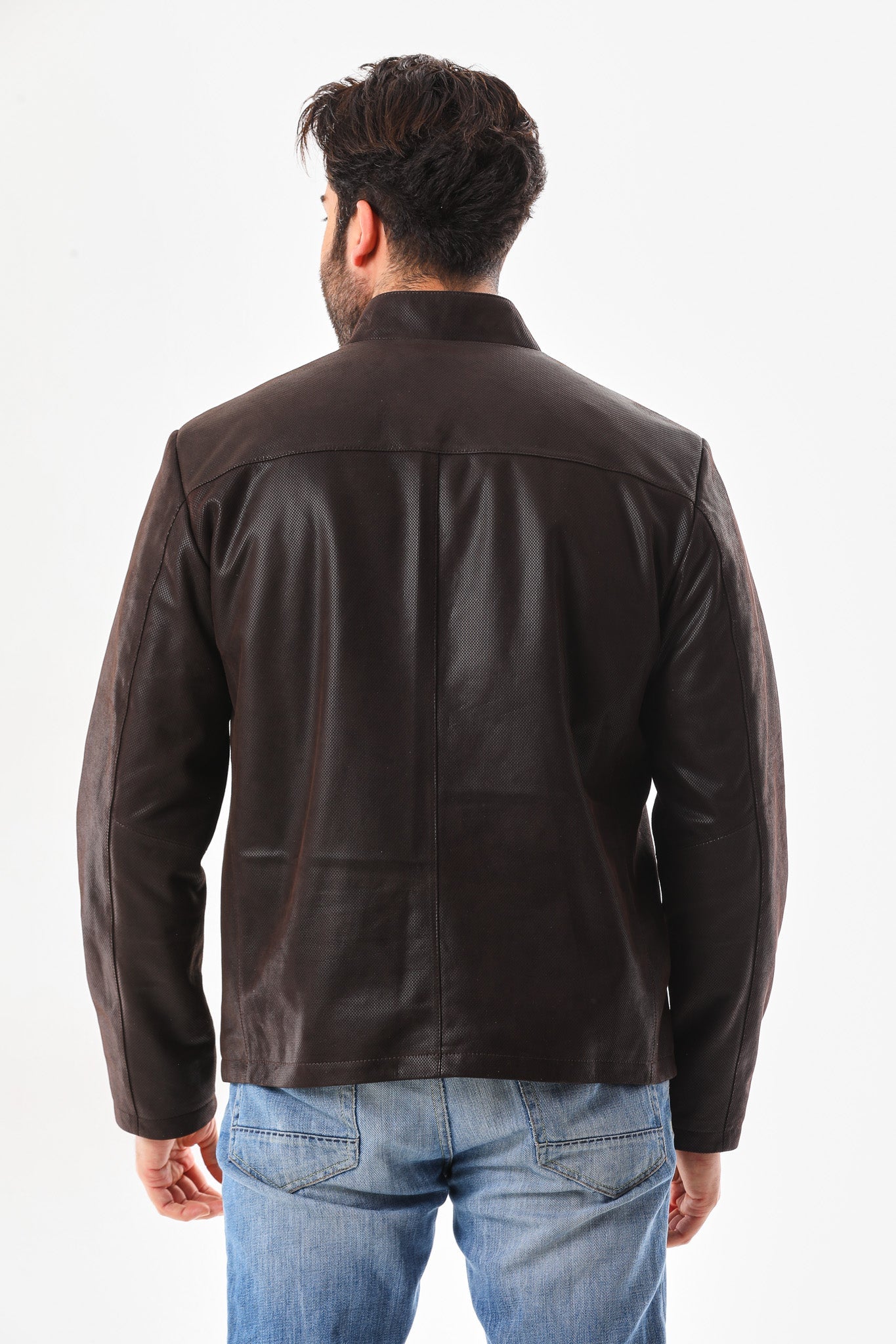 The Modena Matte Espresso Leather Men Jacket