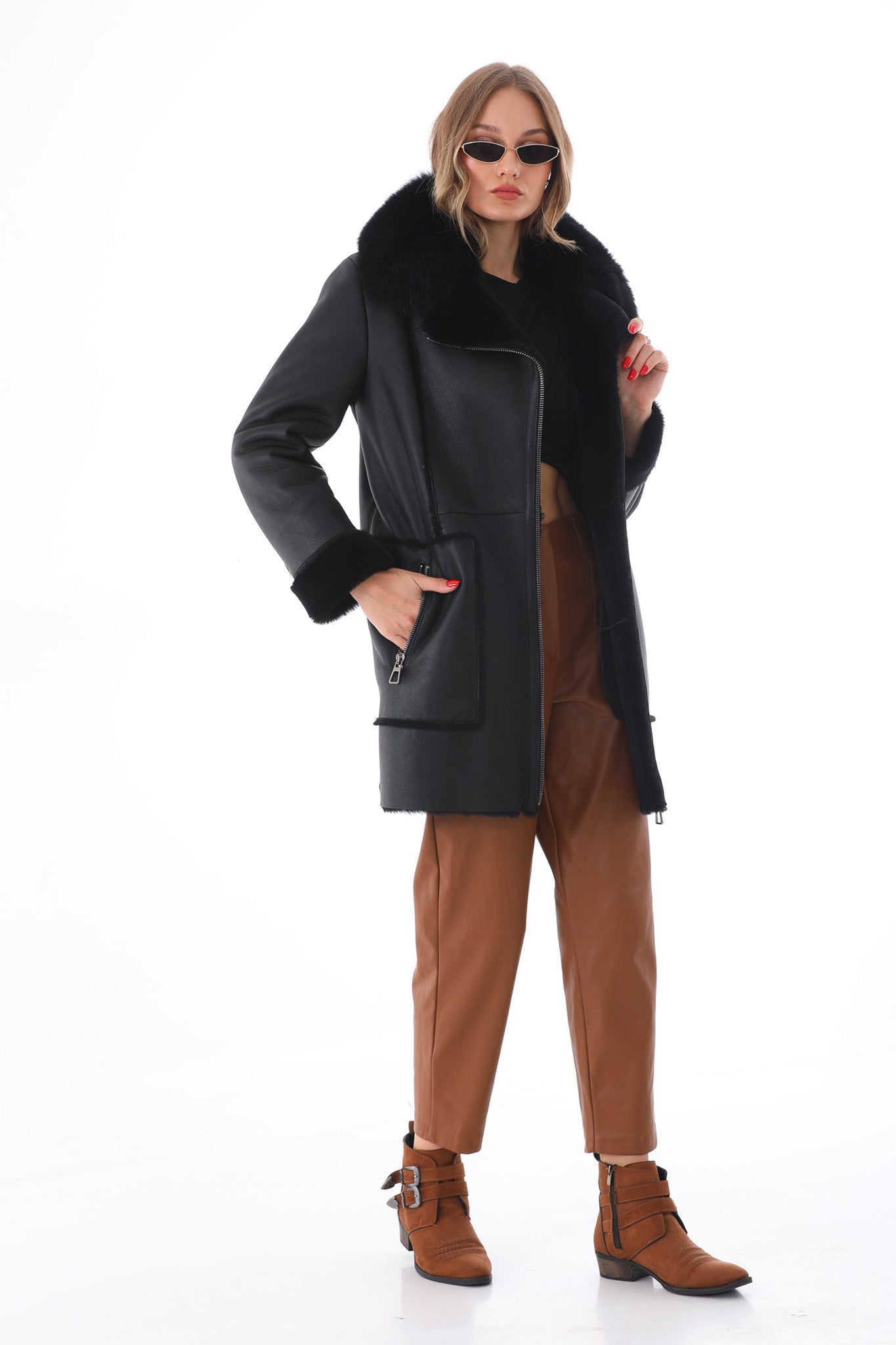 Vinci Leather Shoes The Boreal Black Leather Women Jacket