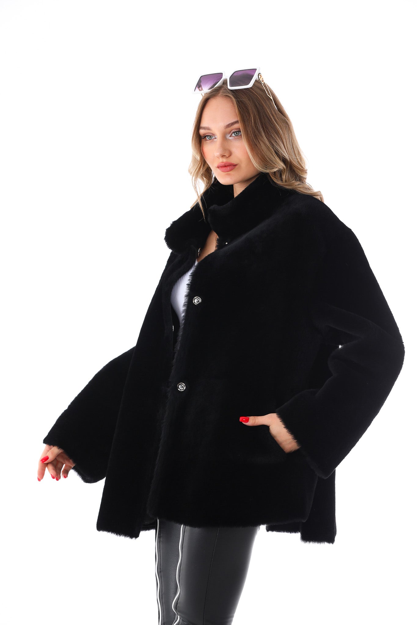 Vinci Leather Shoes The Luxera Reversible Black Shearling Women Leather Jacket