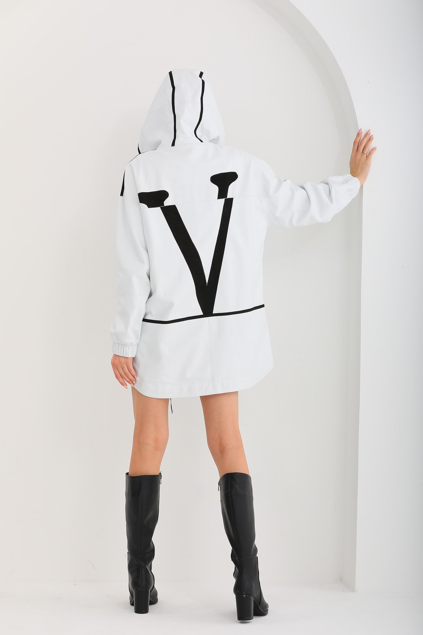 The Vega White Reversible Leather Women Jacket