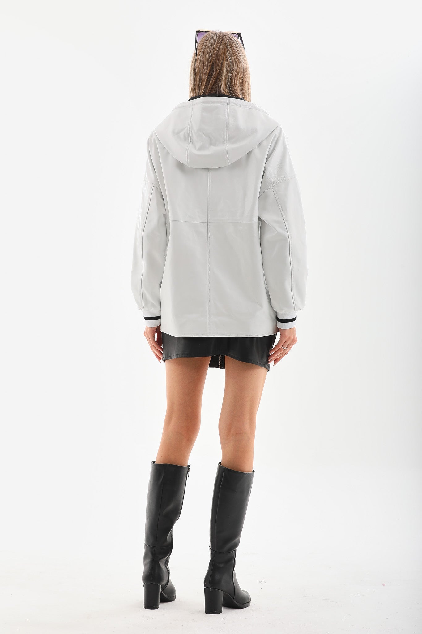 The Polar White Leather Women Leather Jacket