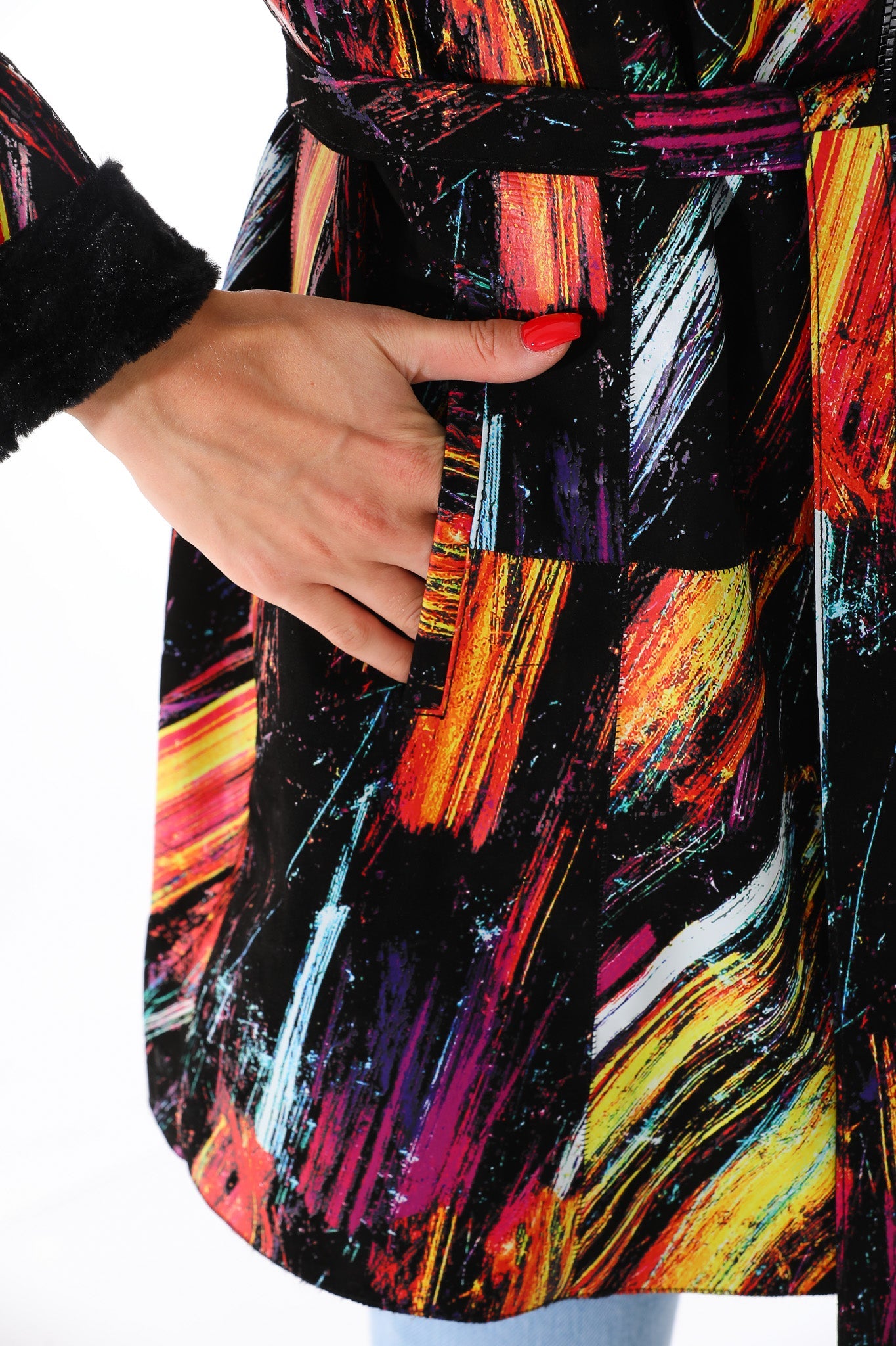 The Prisma Multicolor Leather Women Jacket