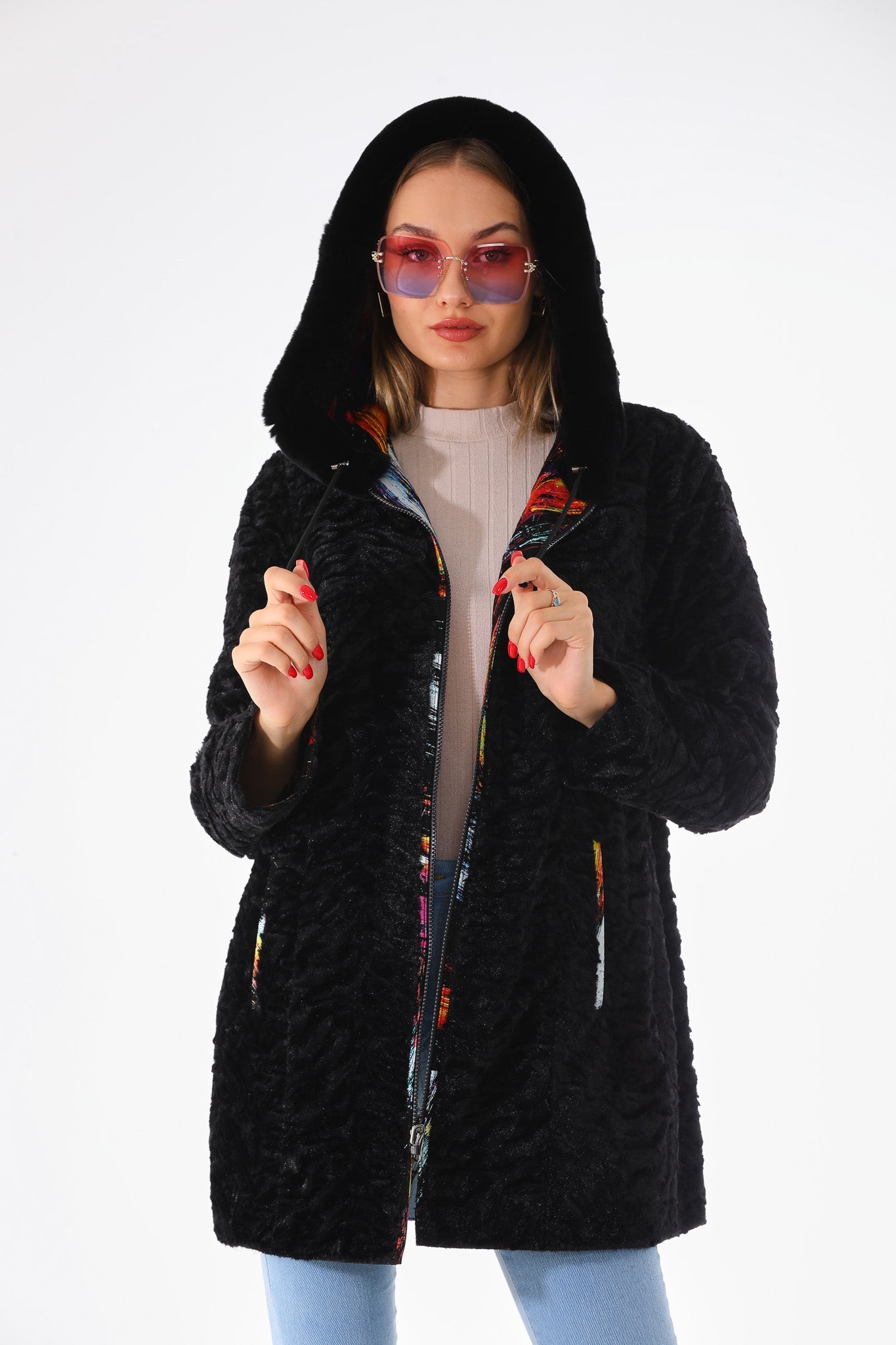 The Prisma Multicolor Leather Women Jacket