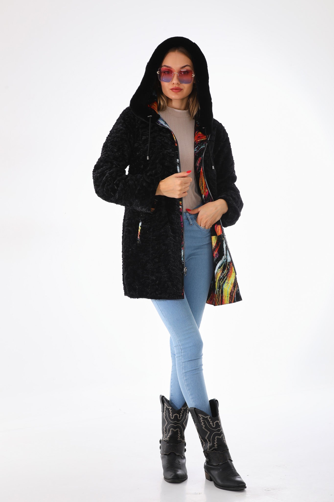 The Prisma Multicolor Leather Women Jacket