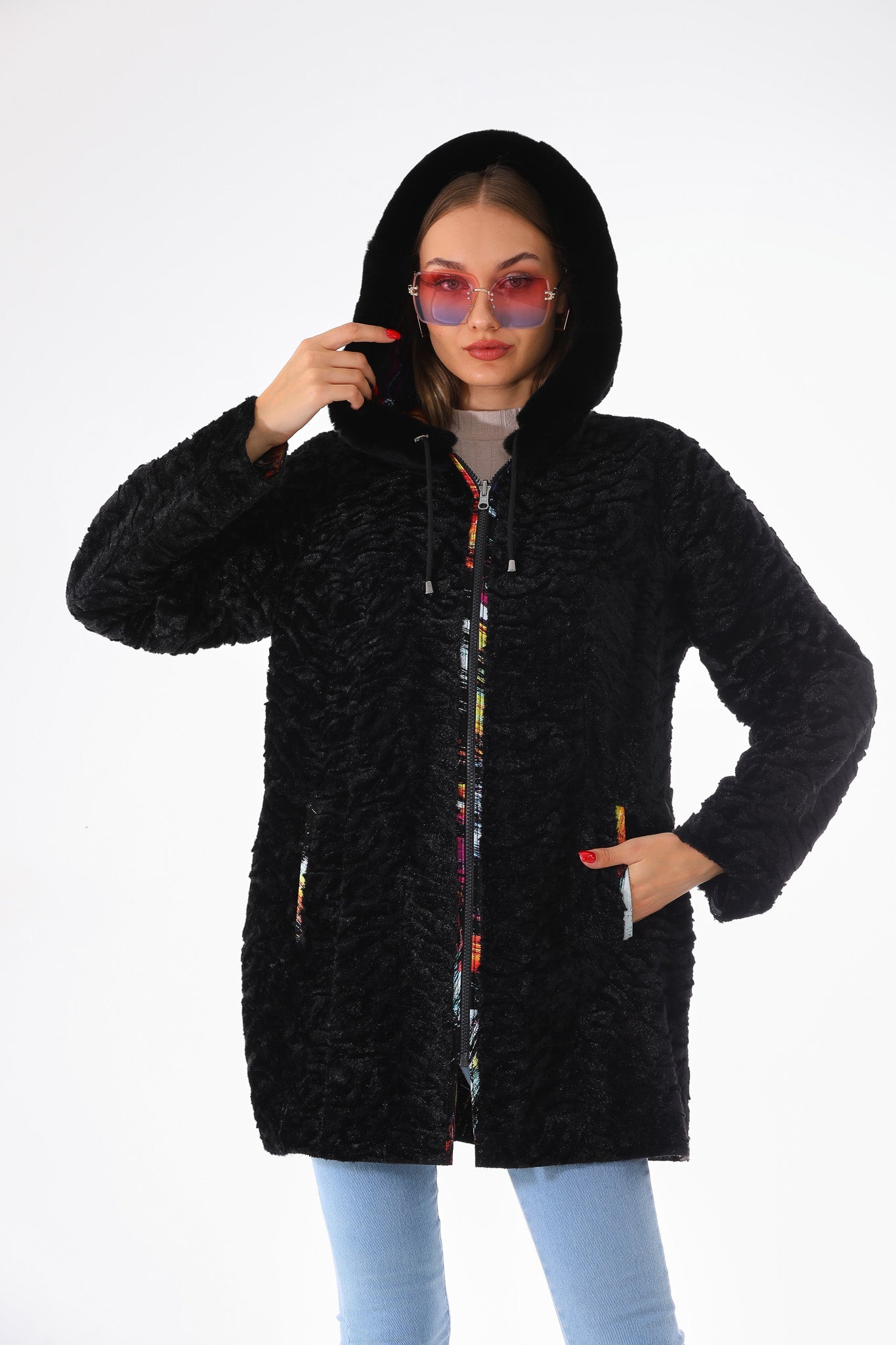 The Prisma Multicolor Leather Women Jacket