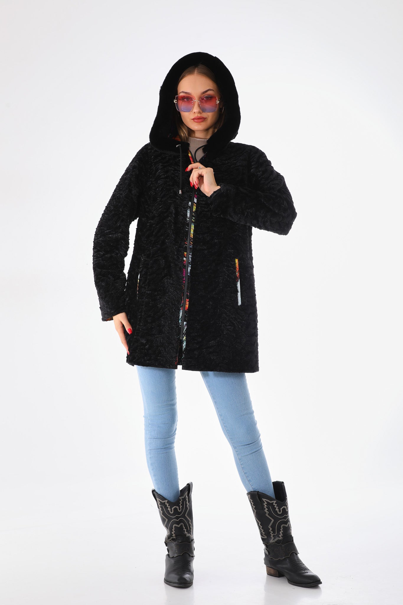 The Prisma Multicolor Leather Women Jacket