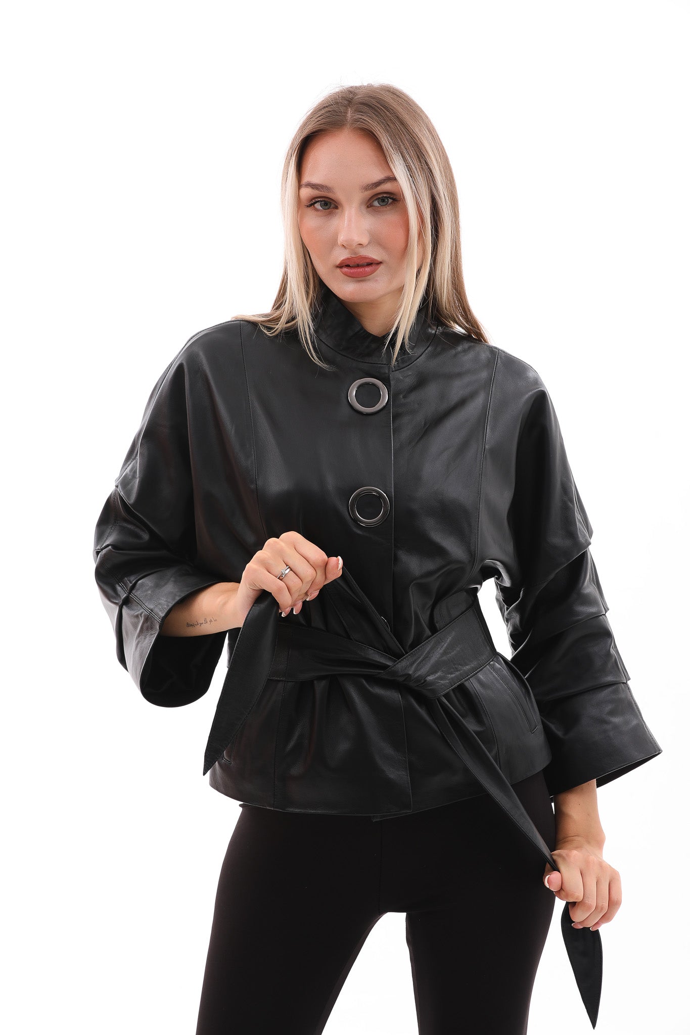 The Odessa Black Leather Women Jacket