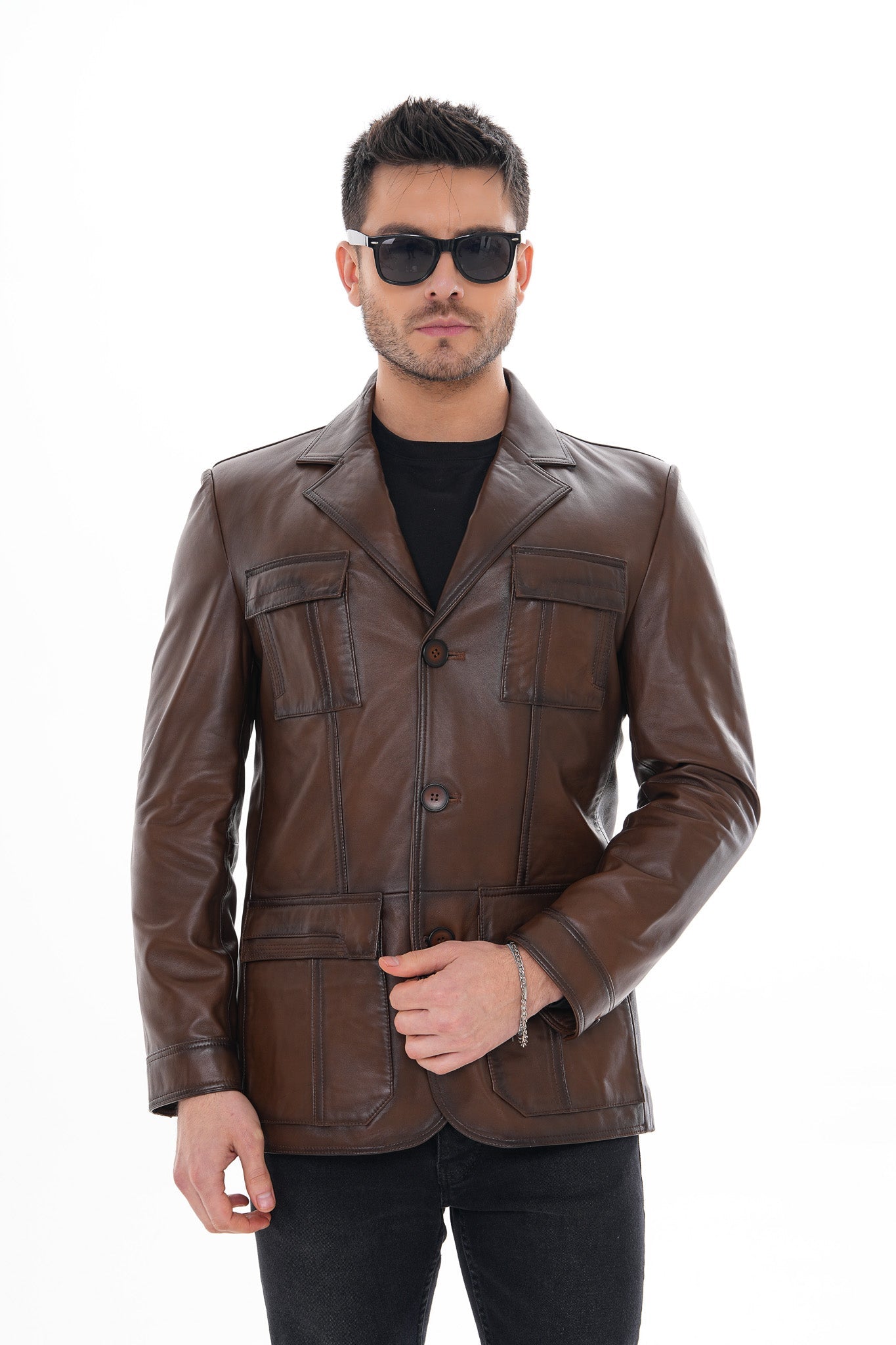 The Ravenna Brown Leather Men Jacket