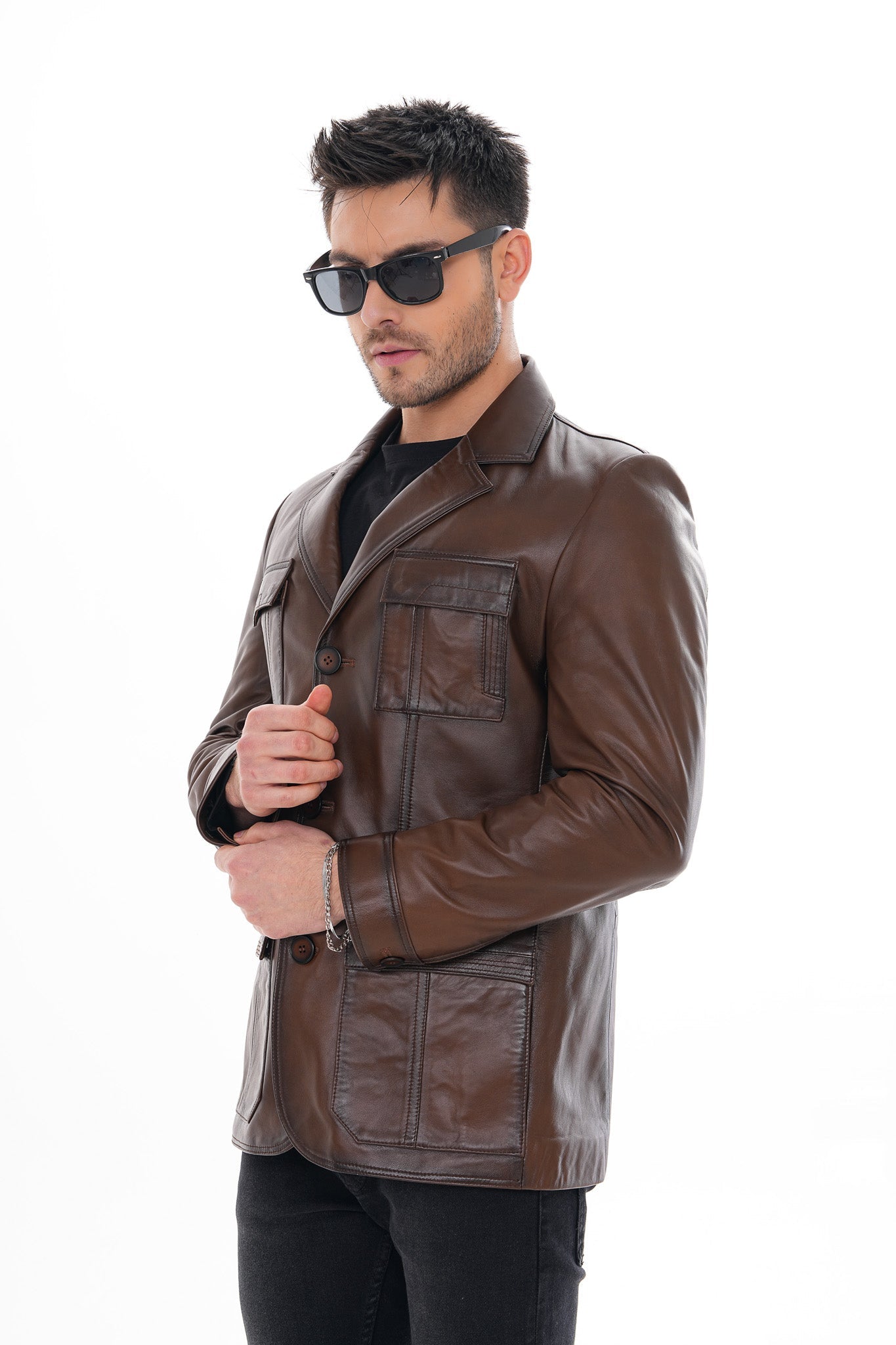 The Ravenna Brown Leather Men Jacket
