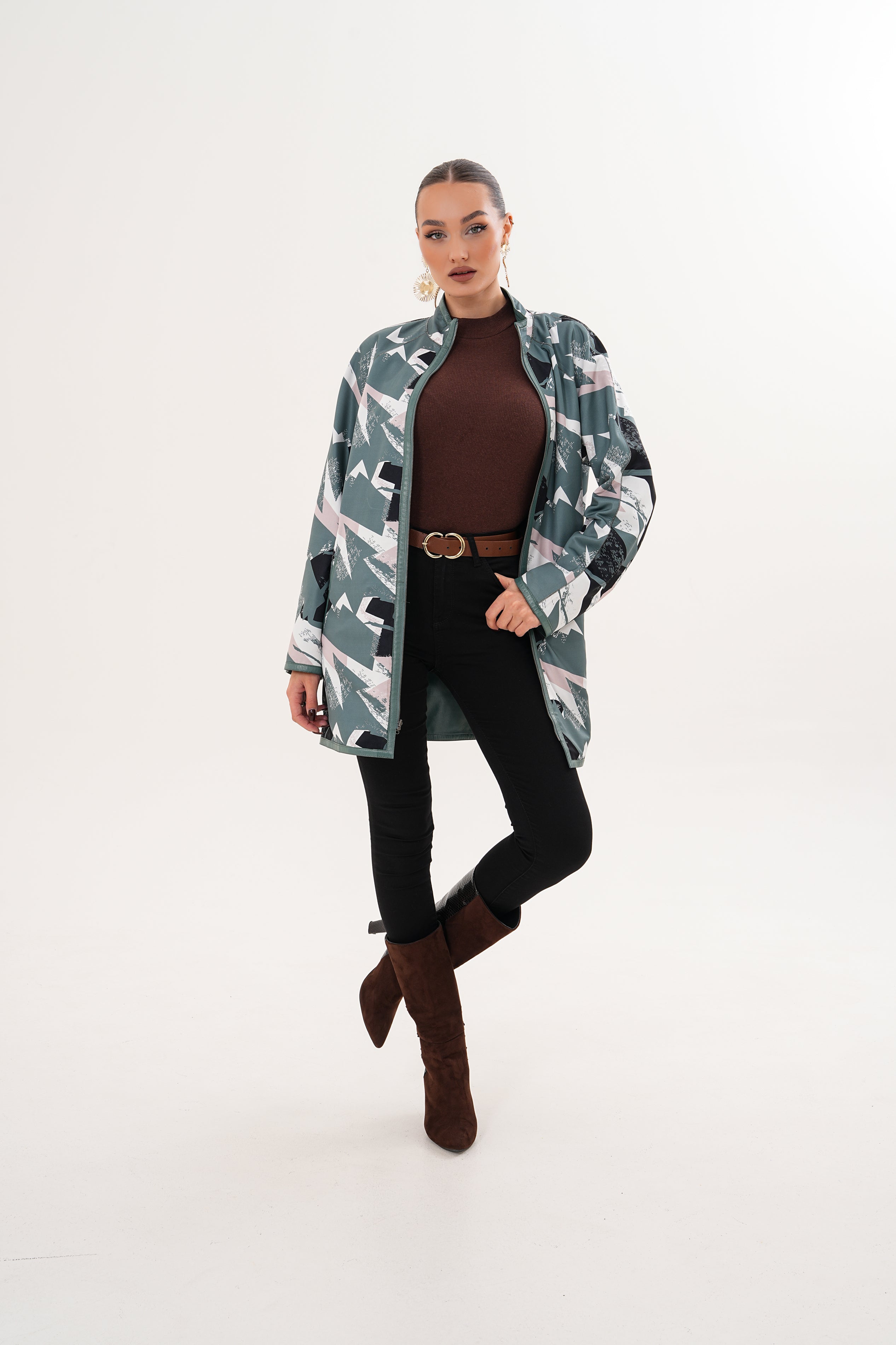 The Prado Reversible Green Leather Women Jacket