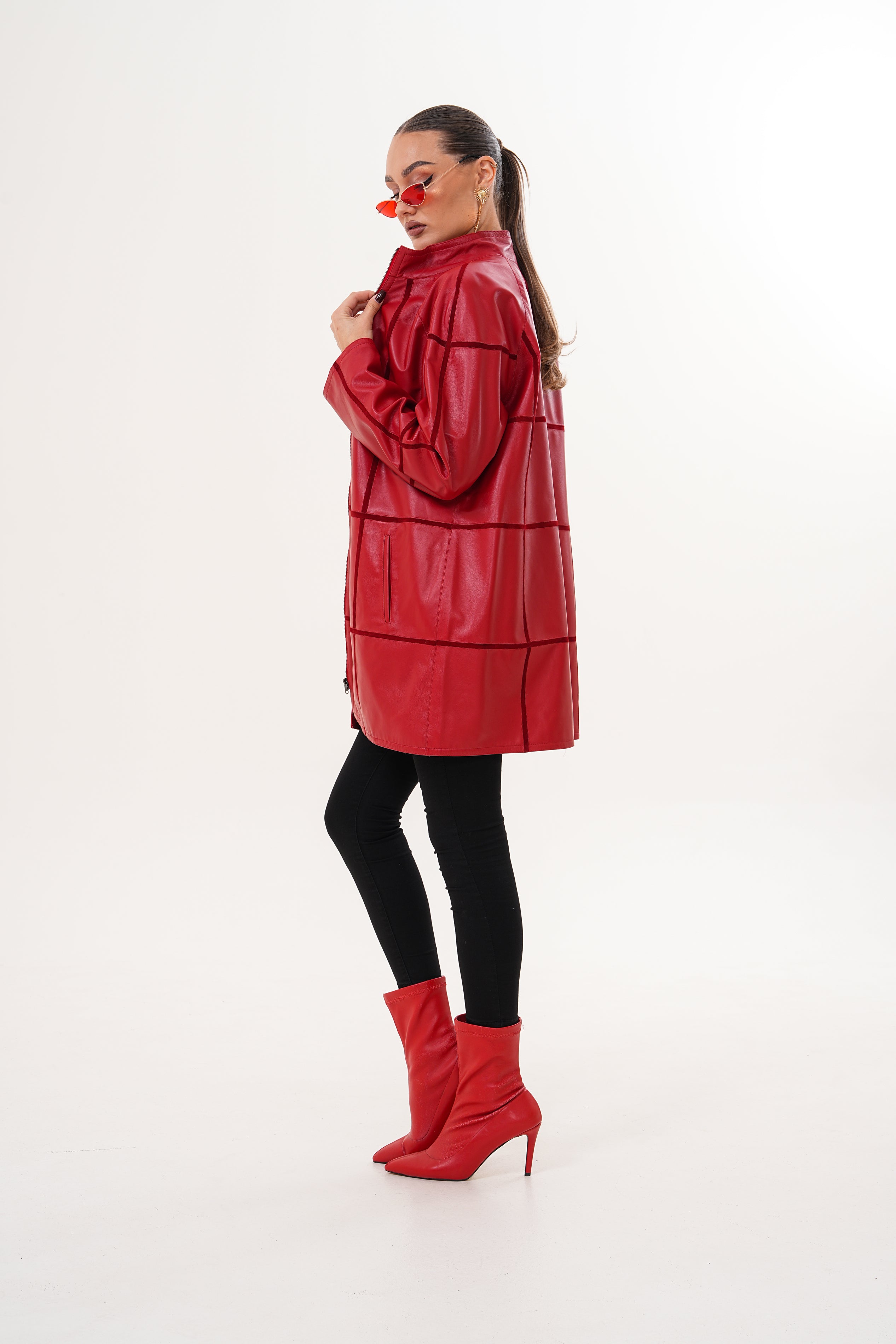 The Prado Reversible Red Leather Women Jacket