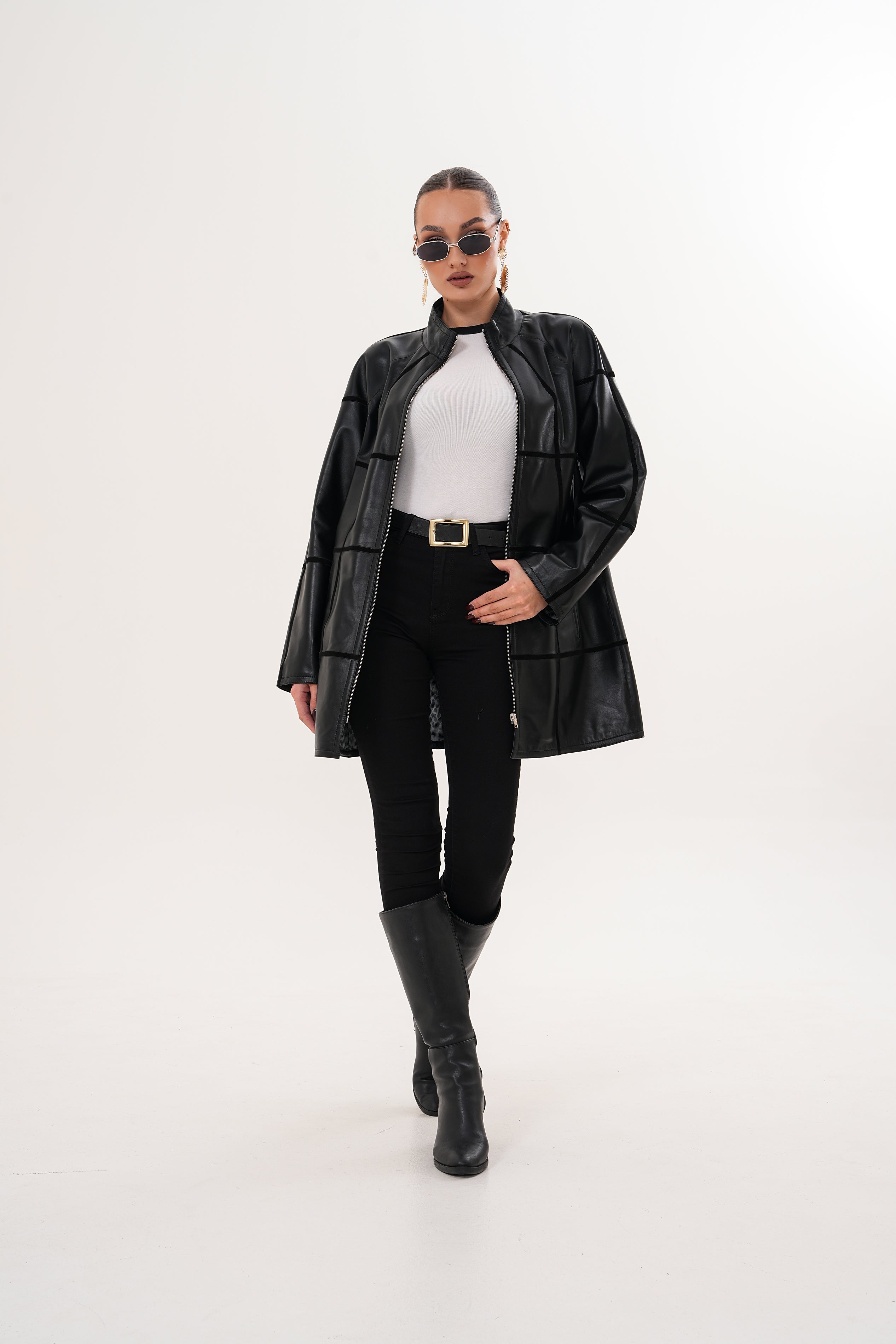 The Prado Reversible Black Leather Women Leather Jacket
