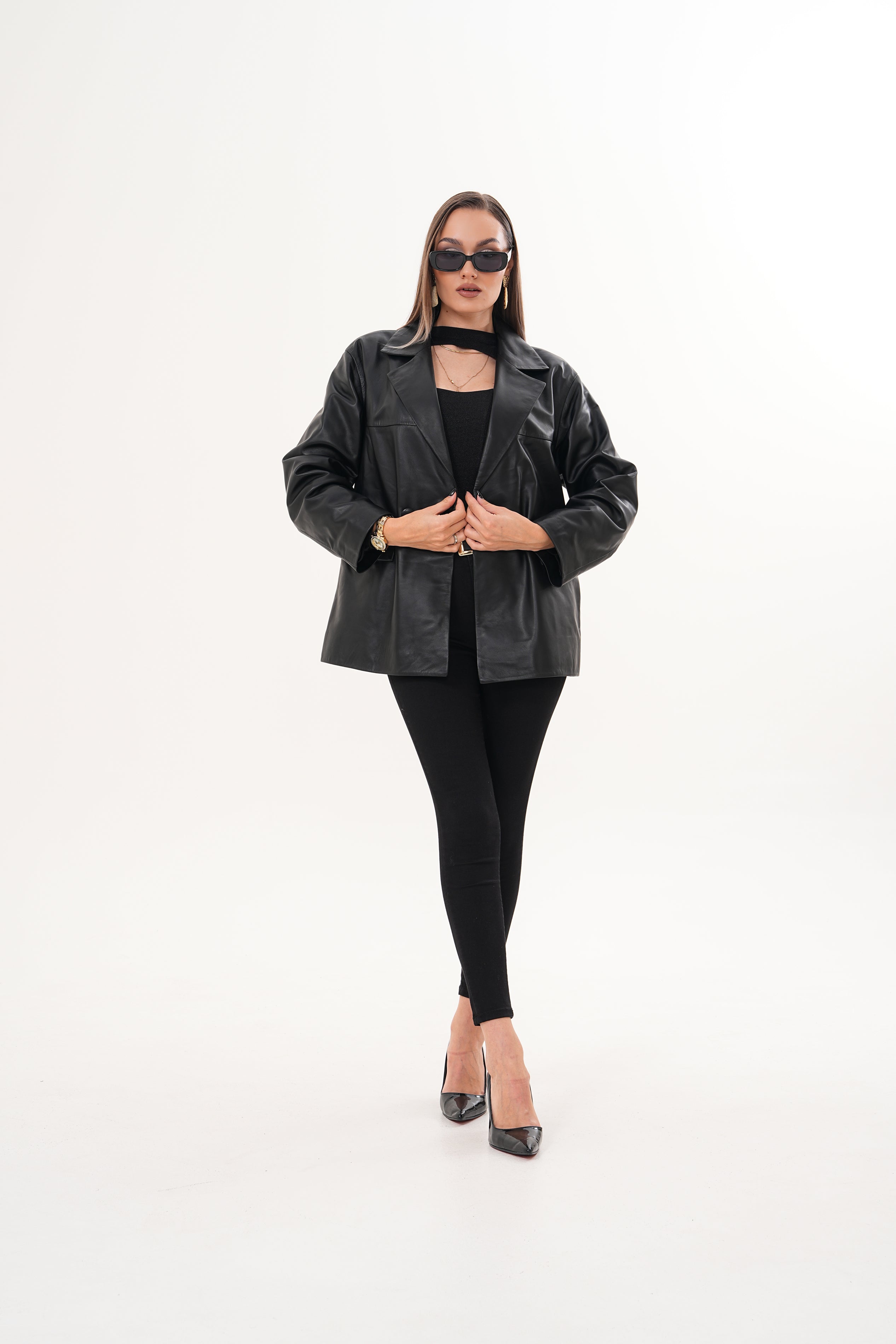 The Viva Black Leather Women Jacket