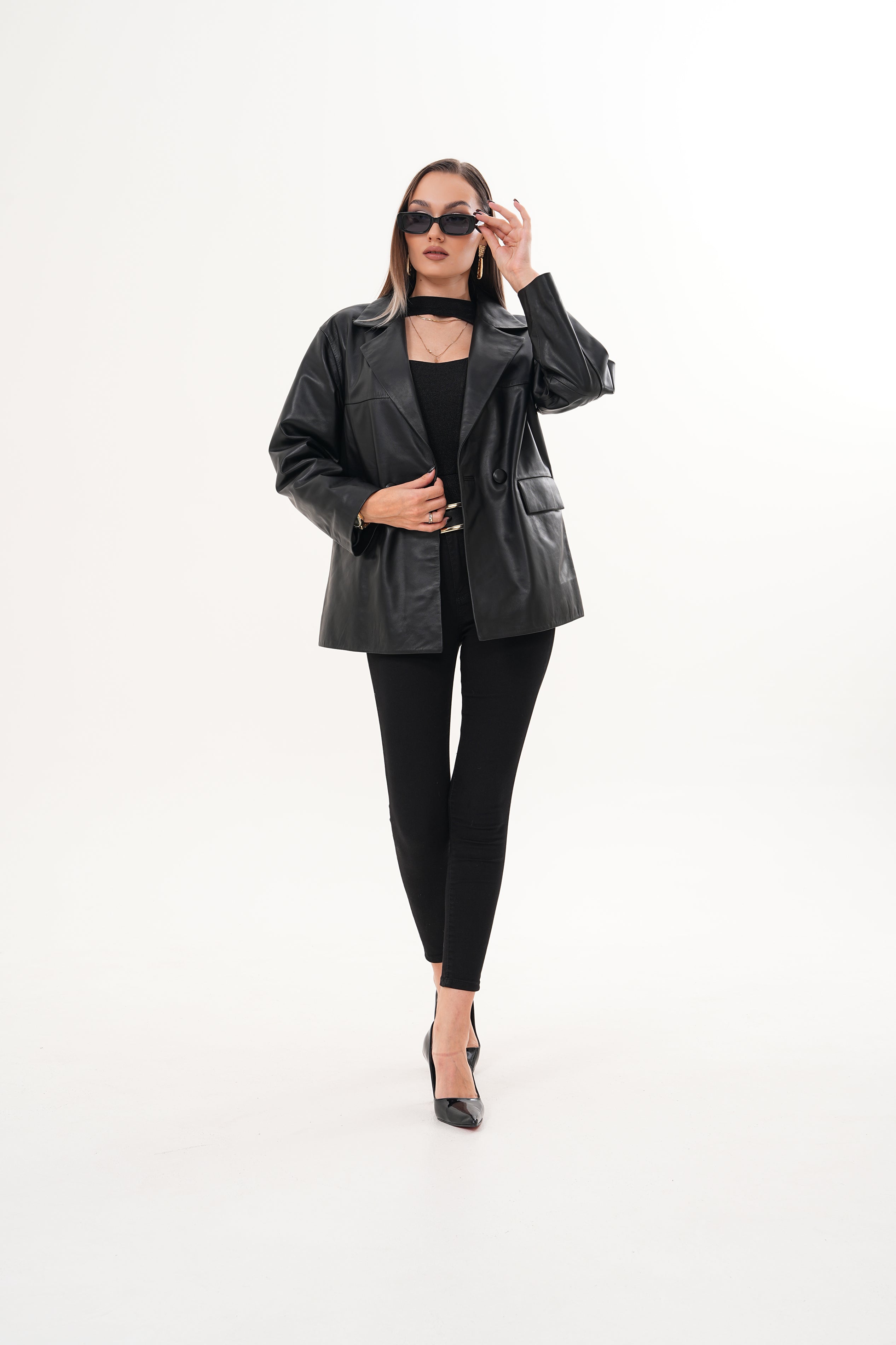 The Viva Black Leather Women Jacket