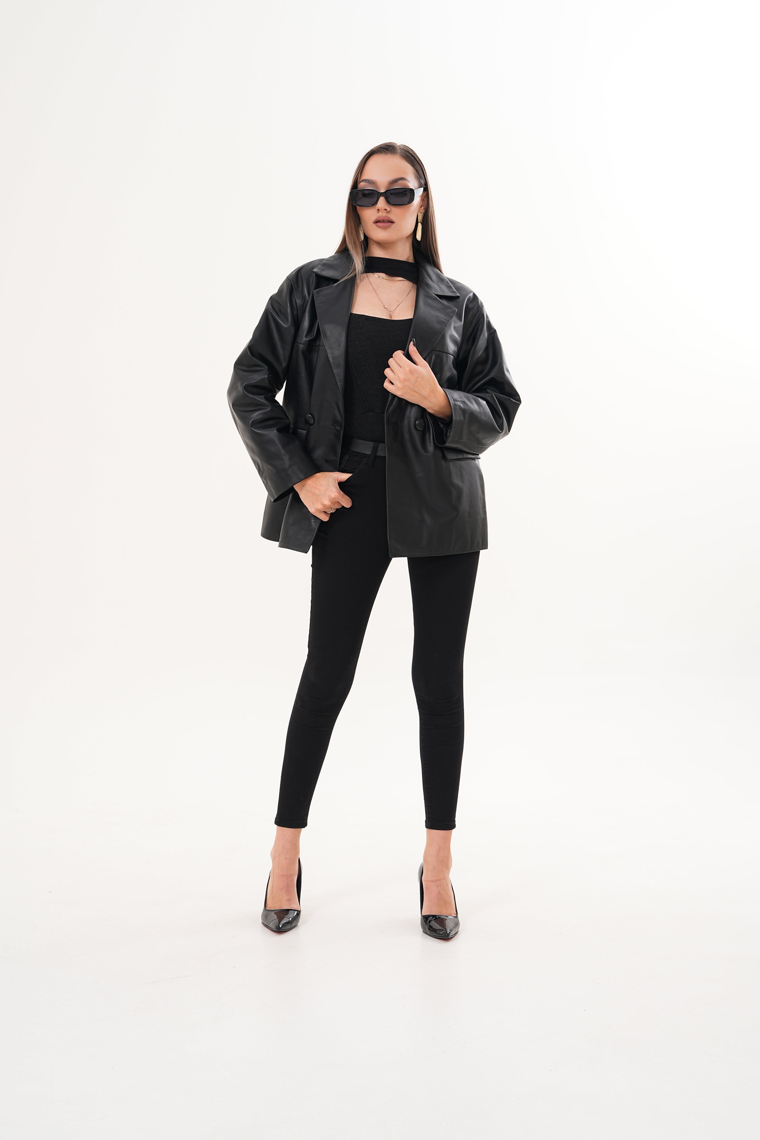 The Viva Black Leather Women Jacket