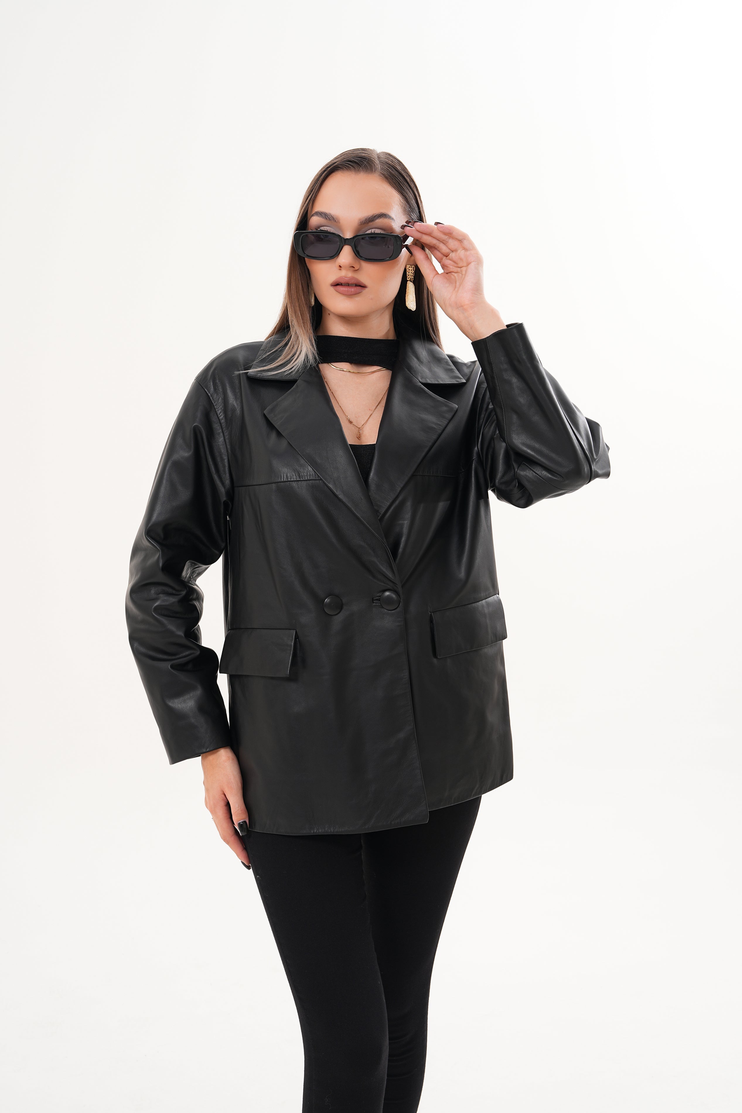 The Viva Black Leather Women Jacket