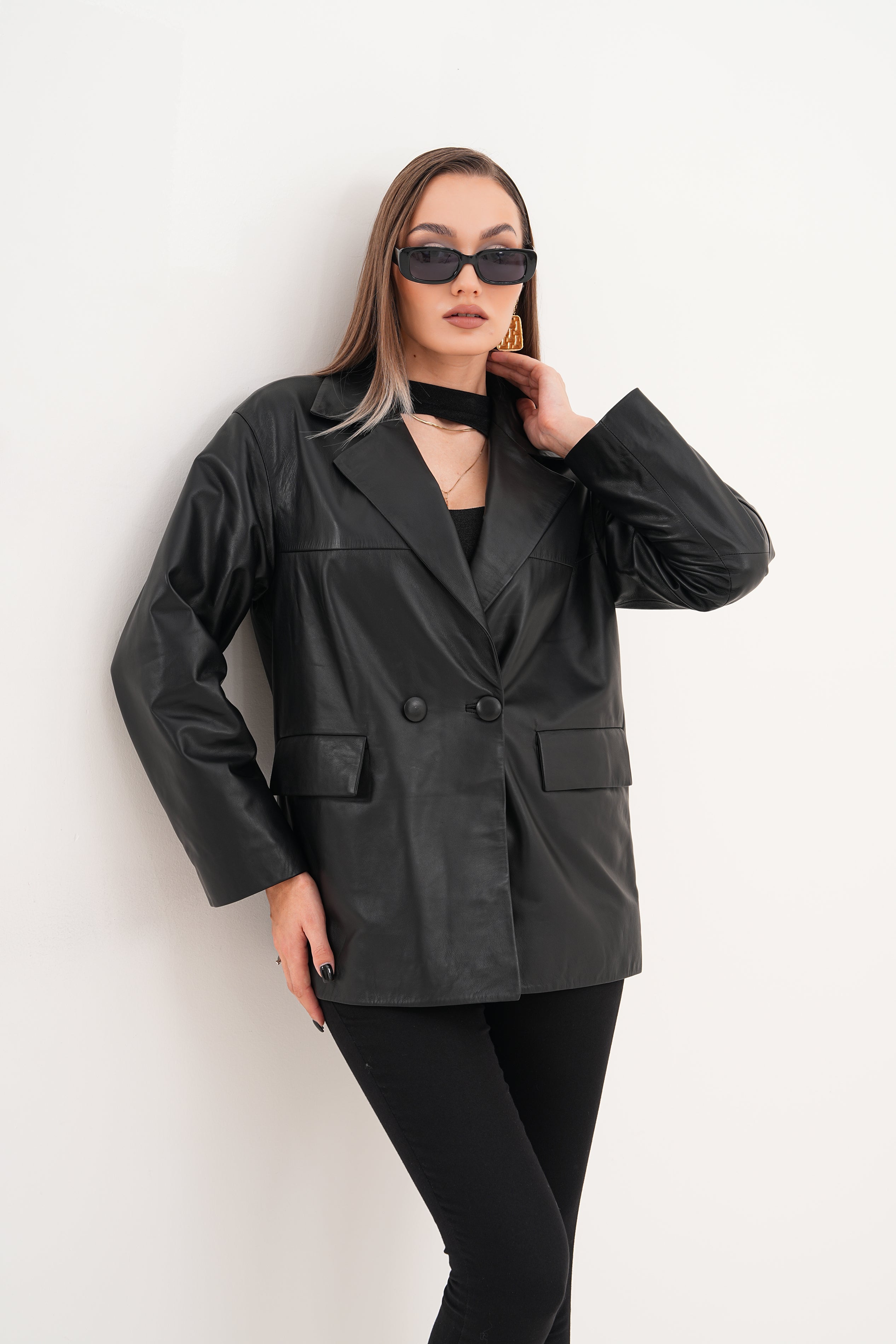 The Viva Black Leather Women Jacket