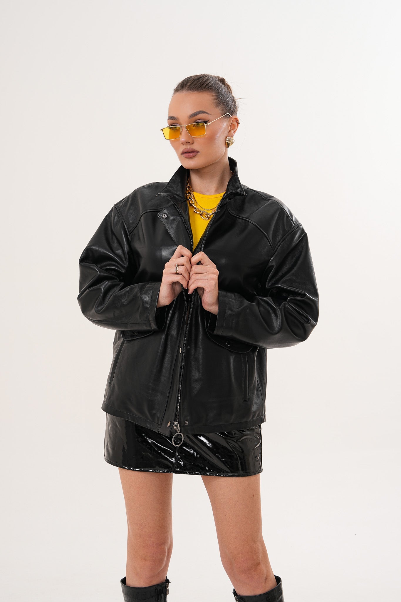 The Nox Black Leather Women Jacket