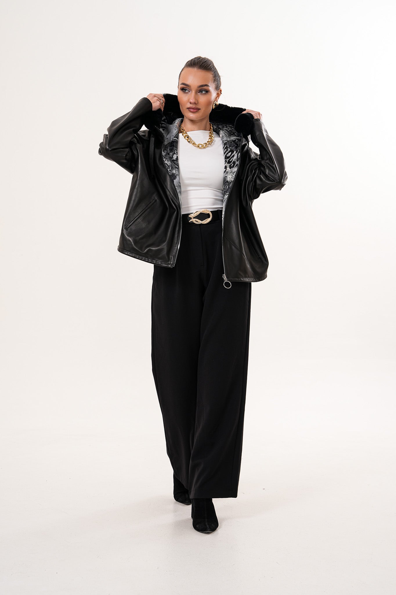 The Velora Black Reversible Lambskin Women Leather Jacket