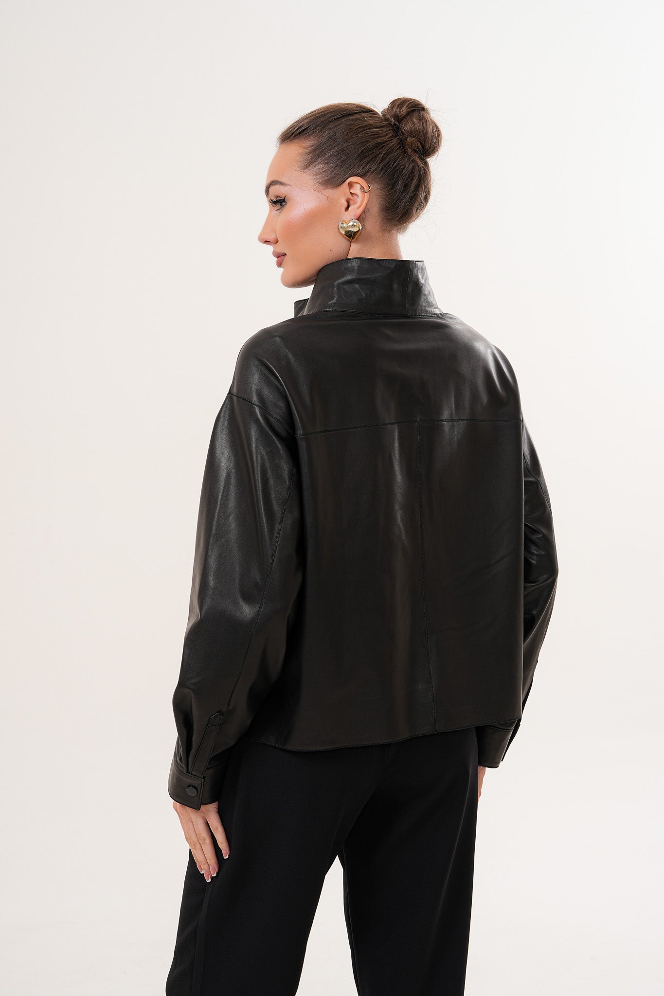 The Ravessa Reversible Black Leather Women Jacket