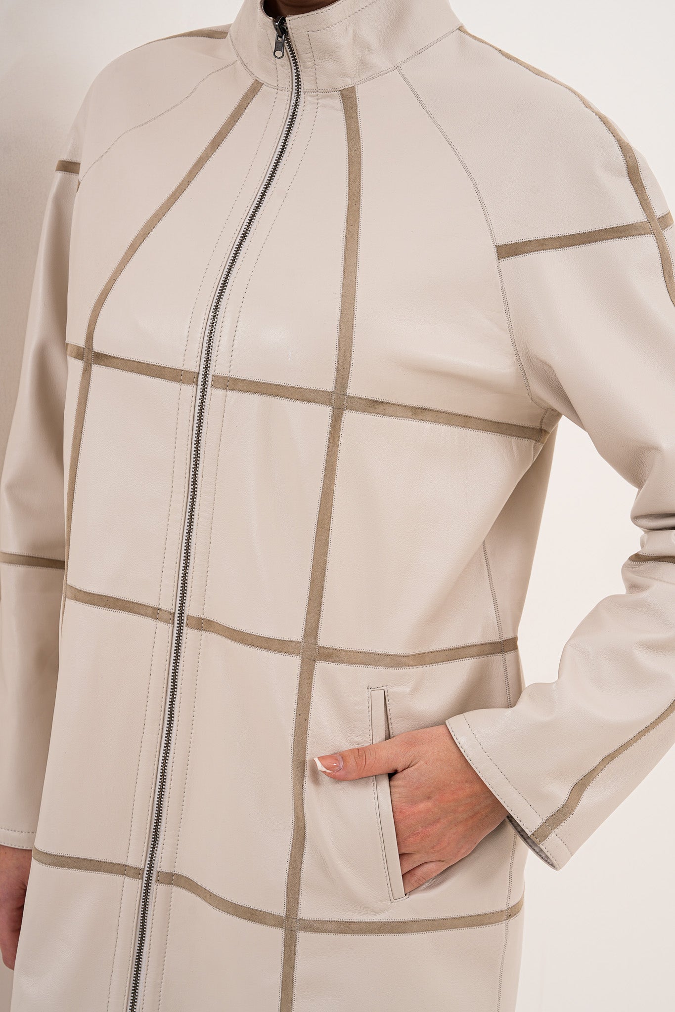 The Prado Reversible Cream Leather Women Jacket