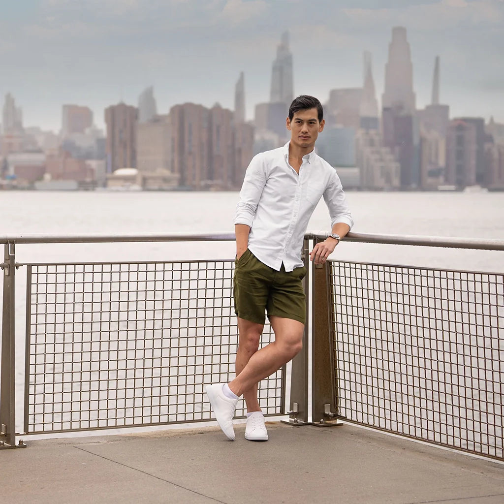 Amberjack Low Top Sneaker Men's Ivory White Leather