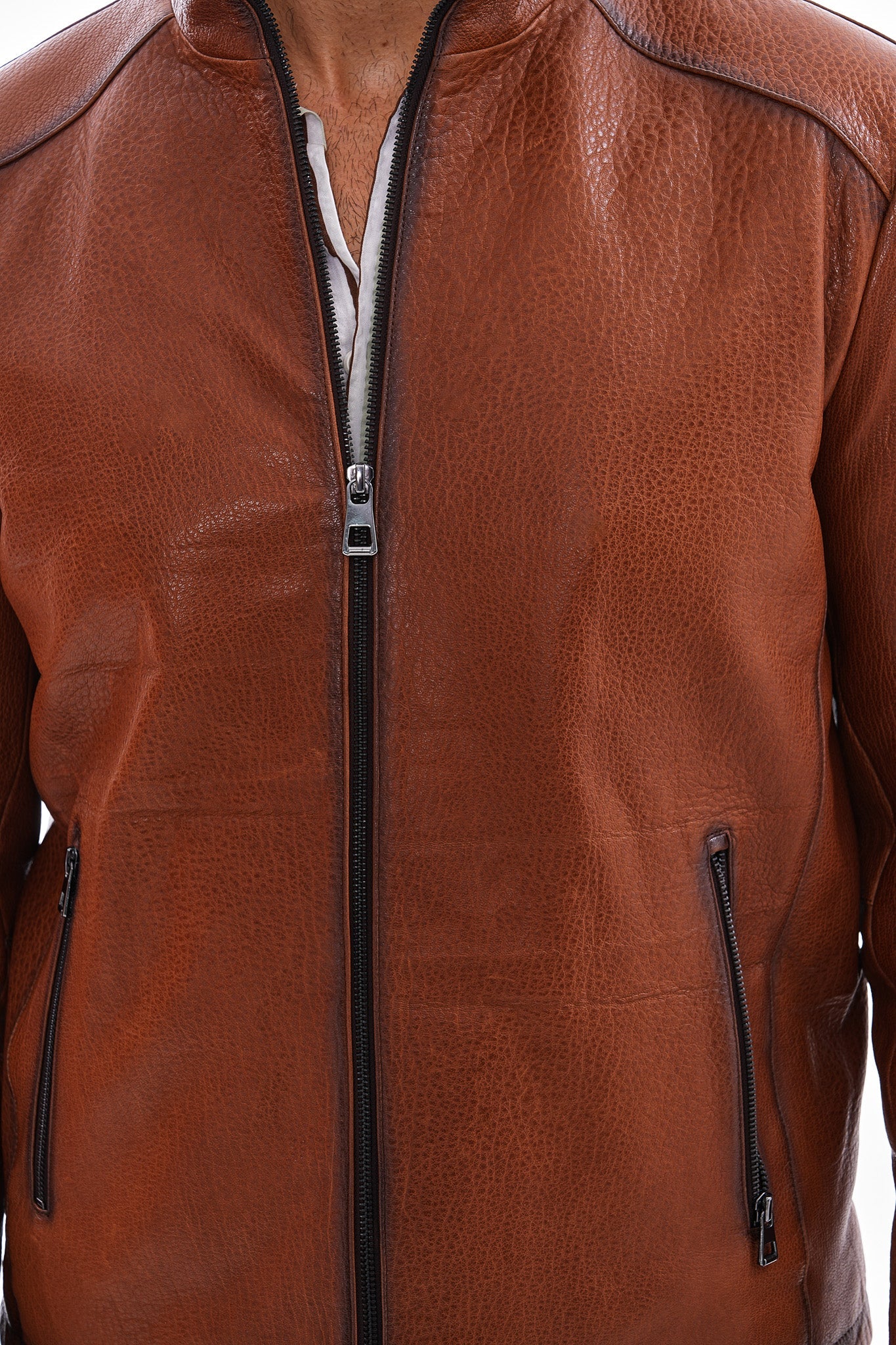 The Varden Tan Leather Men Jacket