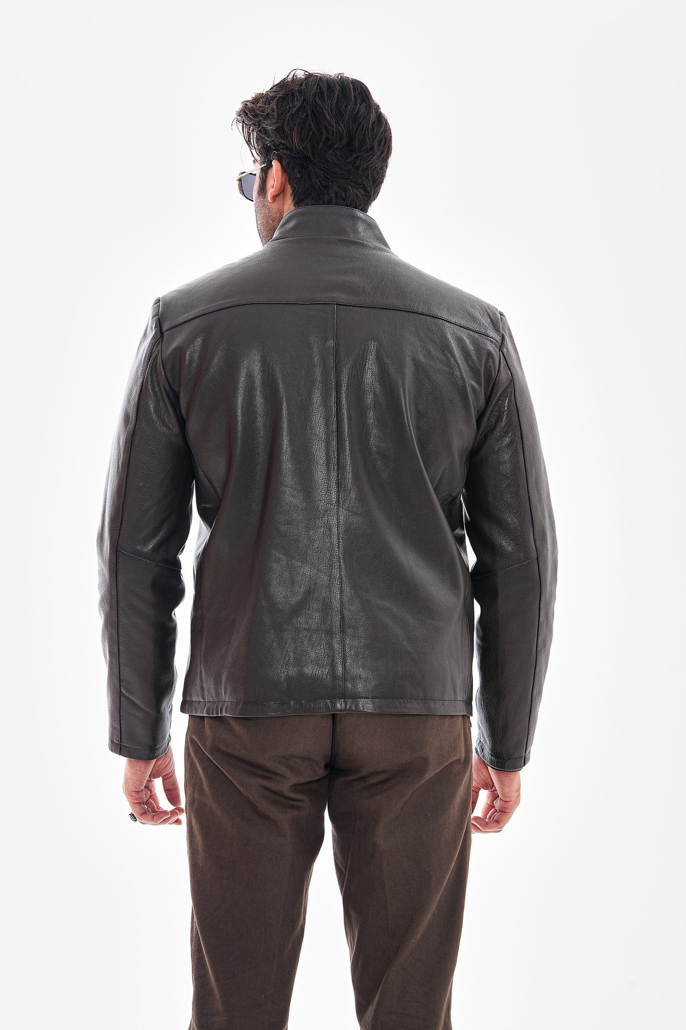 The Varden Dark Olive Leather Men Jacket