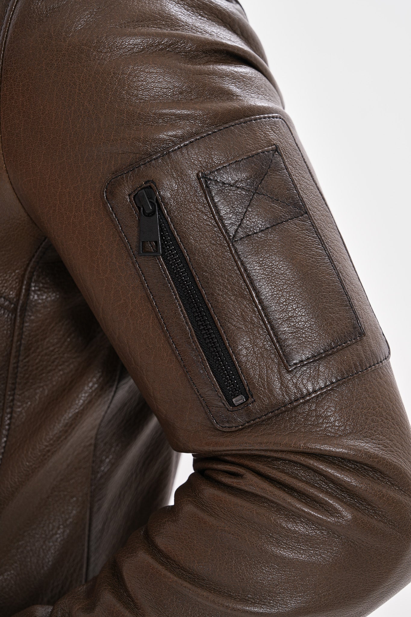 The Veneto Khaki Leather Hooded Men Jacket