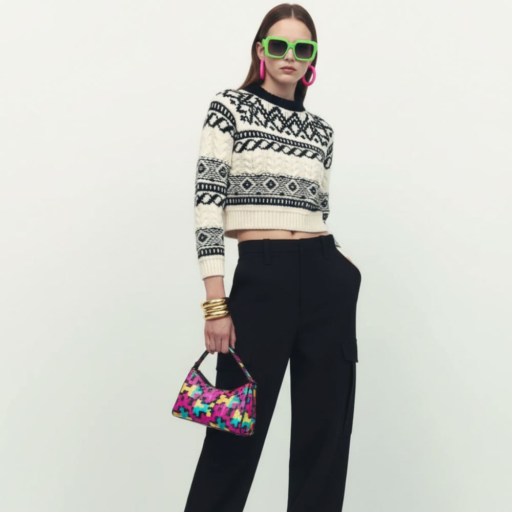 Jacquard Cropped Sweater, Tribeca | Women - BYMANYC ® New York