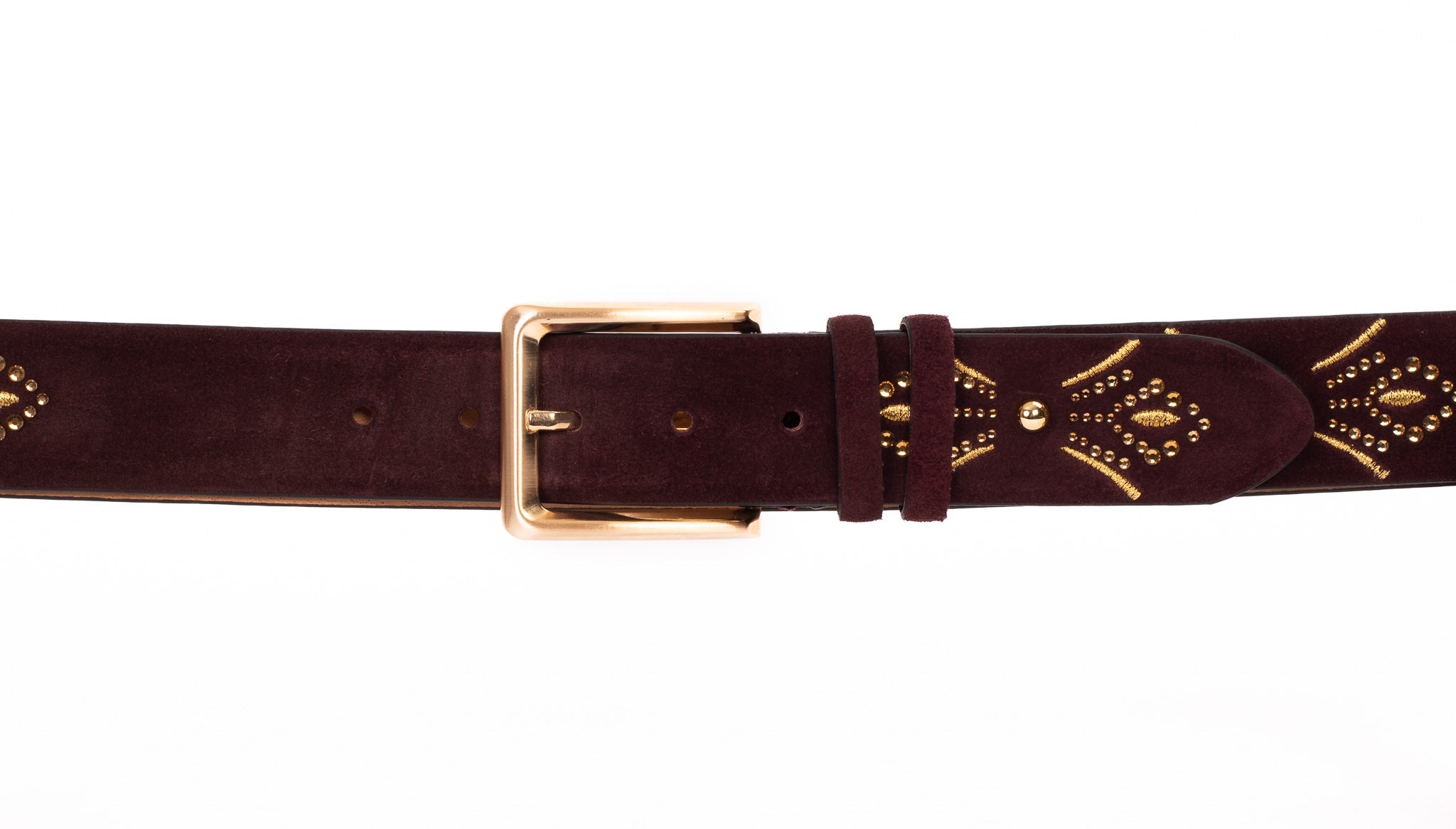 The Lazio Burgundy Suede Leather Belt