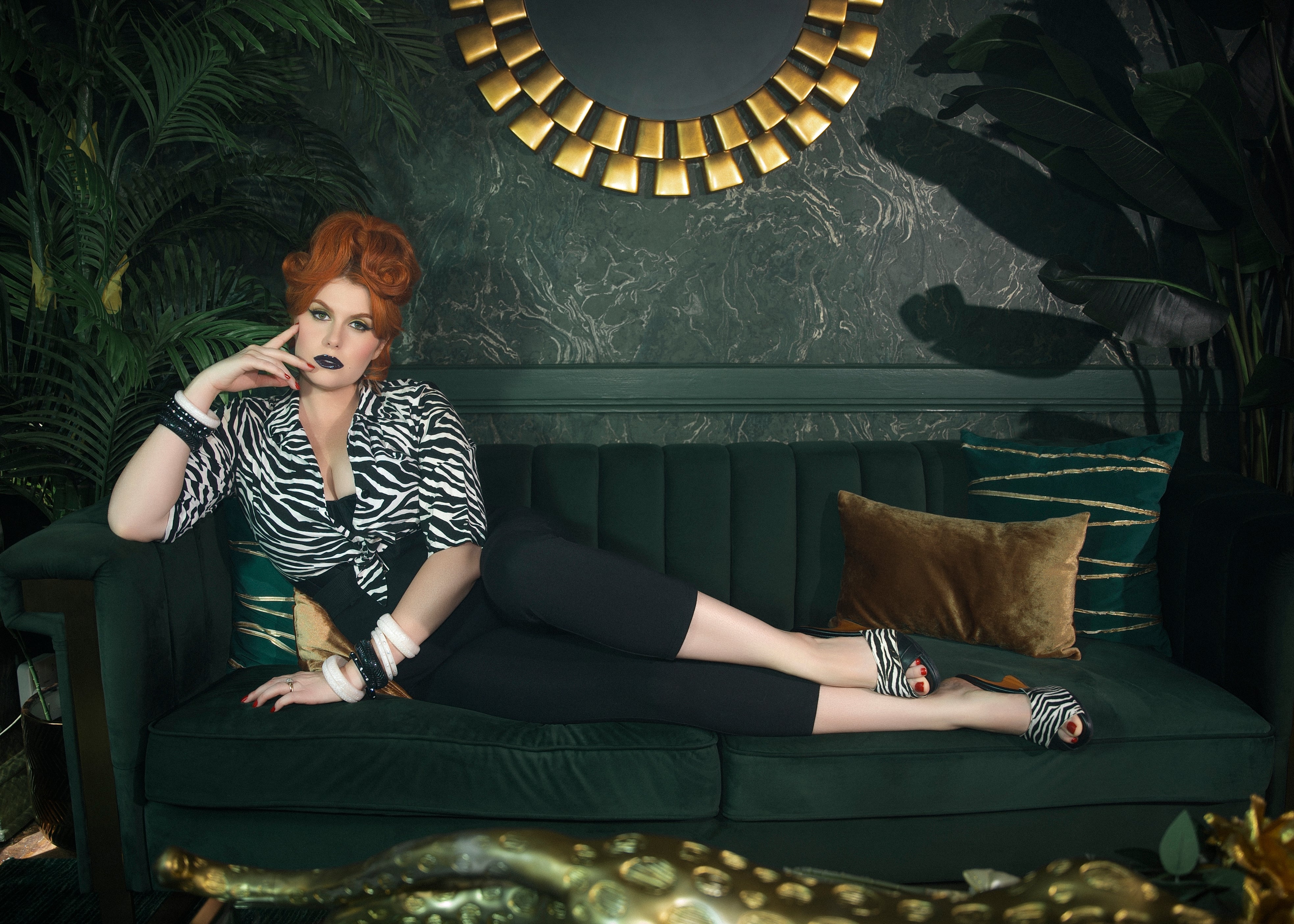 the Ilze Mule - 4" wedge mule in Wild Nobility Zebra