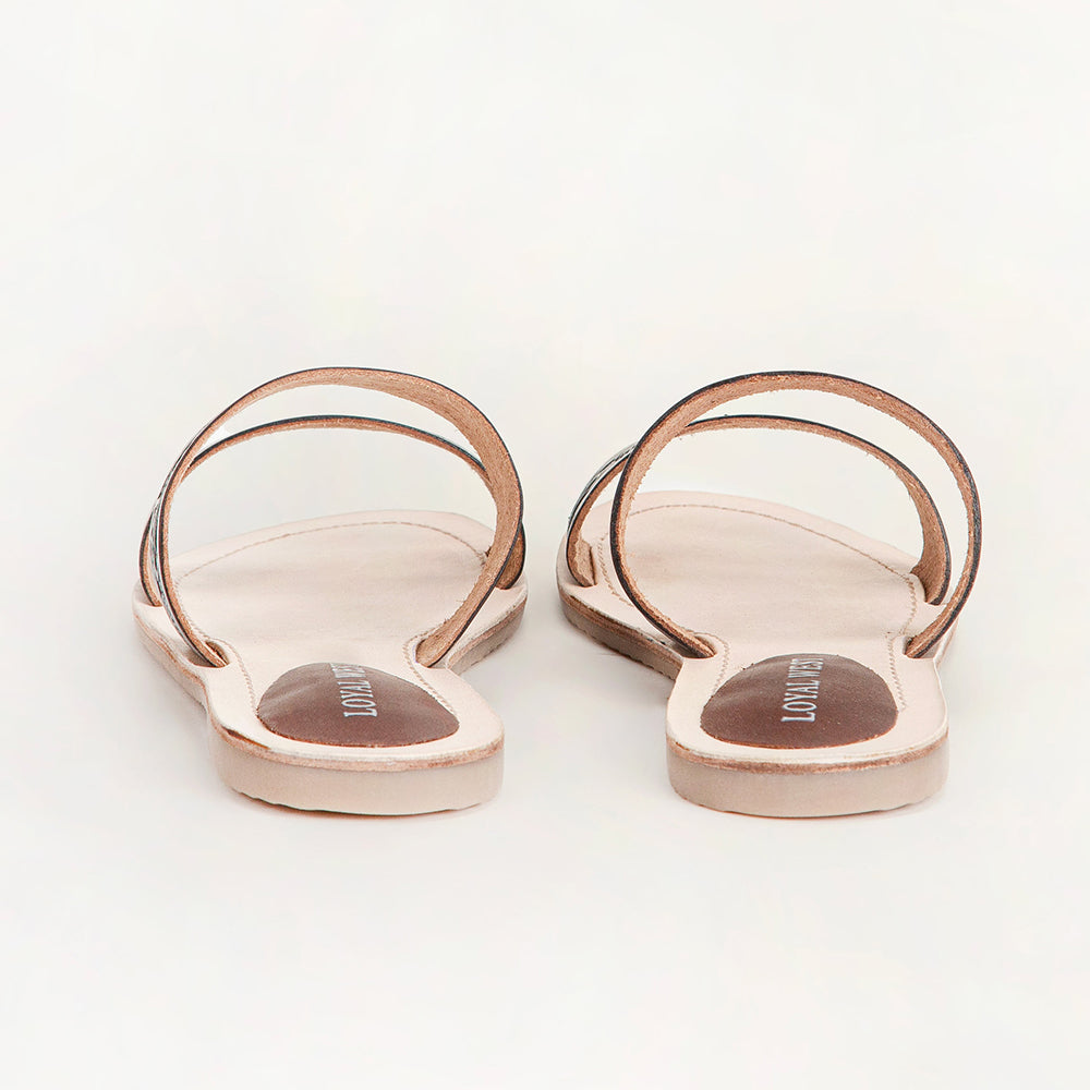 Loyal West Mesa Wanderer Sandals - Black Handtooled Leather